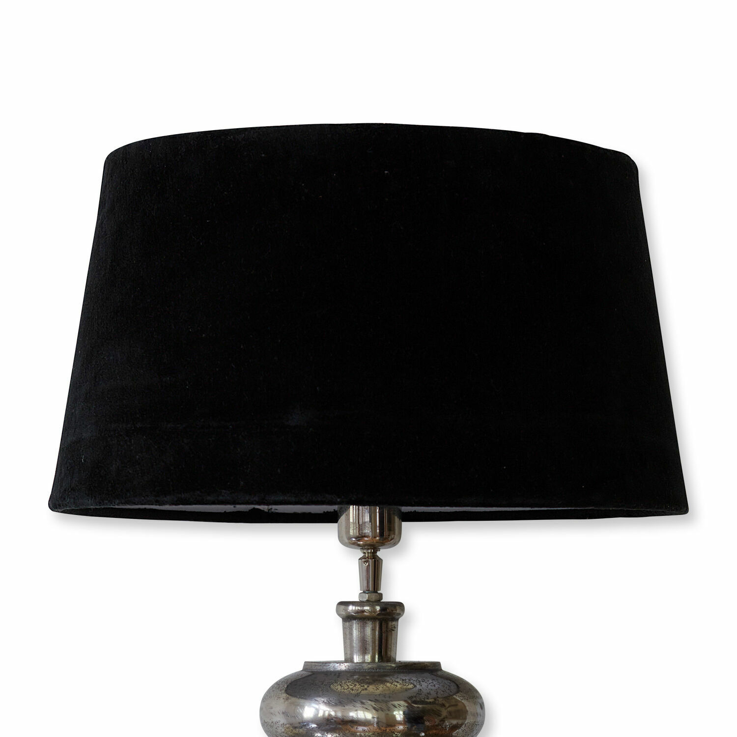 sametově černá Černý sametový stínidlo Boffas s kovovým podstavcem, elegantní dekorativní lampa do obýváku