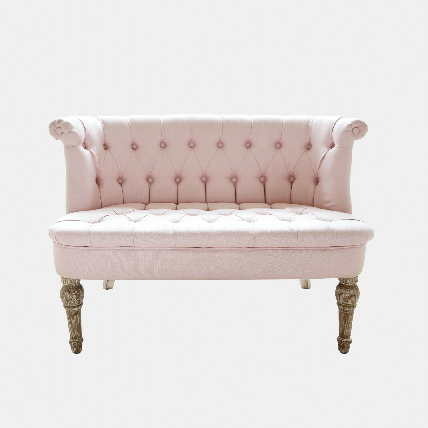 růžová Růžová čalouněná pohovka Weralin s dřevěnými nohami, elegantní nábytek do obýváku
