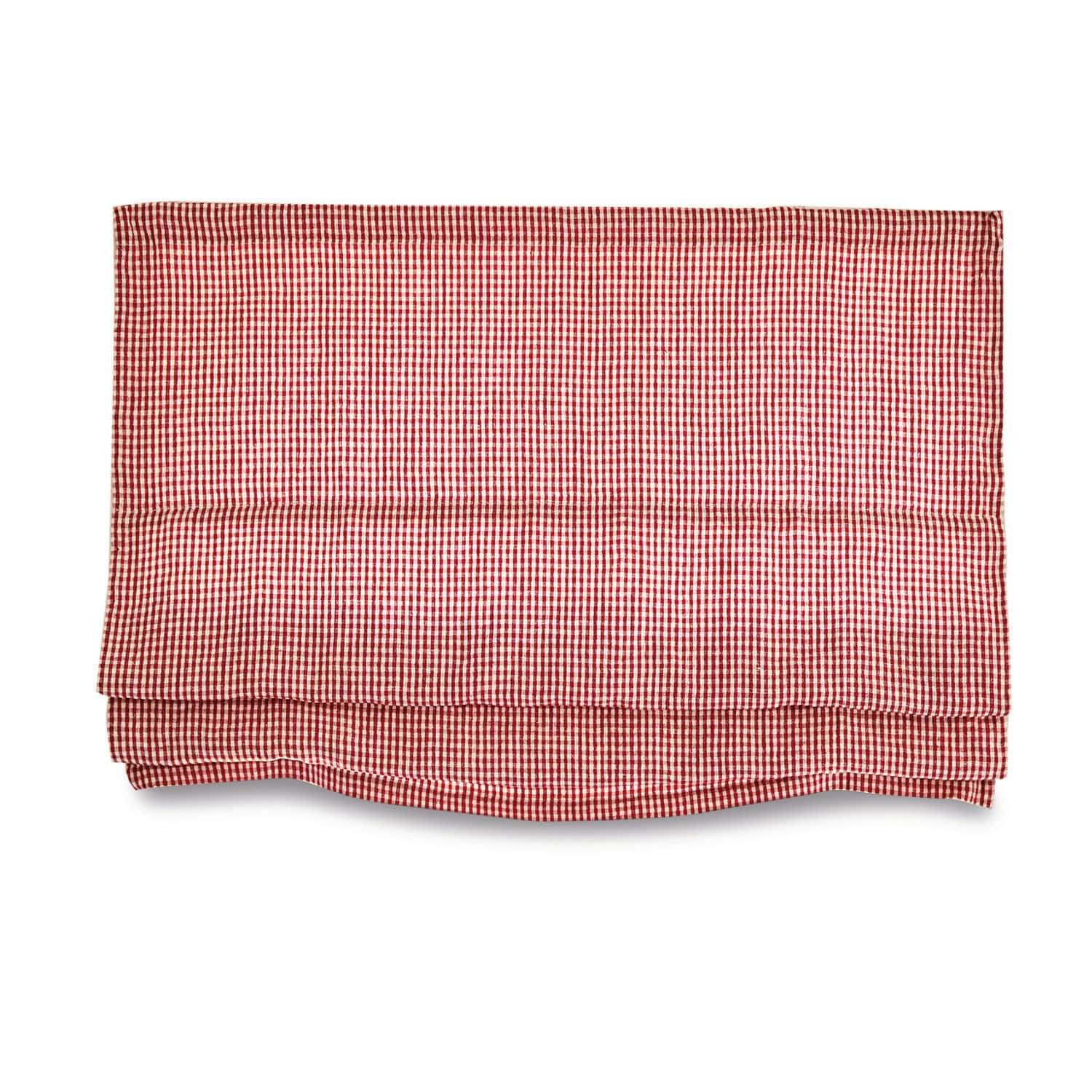 Skládací roleta Aude Červenobílá bavlněná utěrka s kostkovaným vzorem, praktický kuchyňský textil