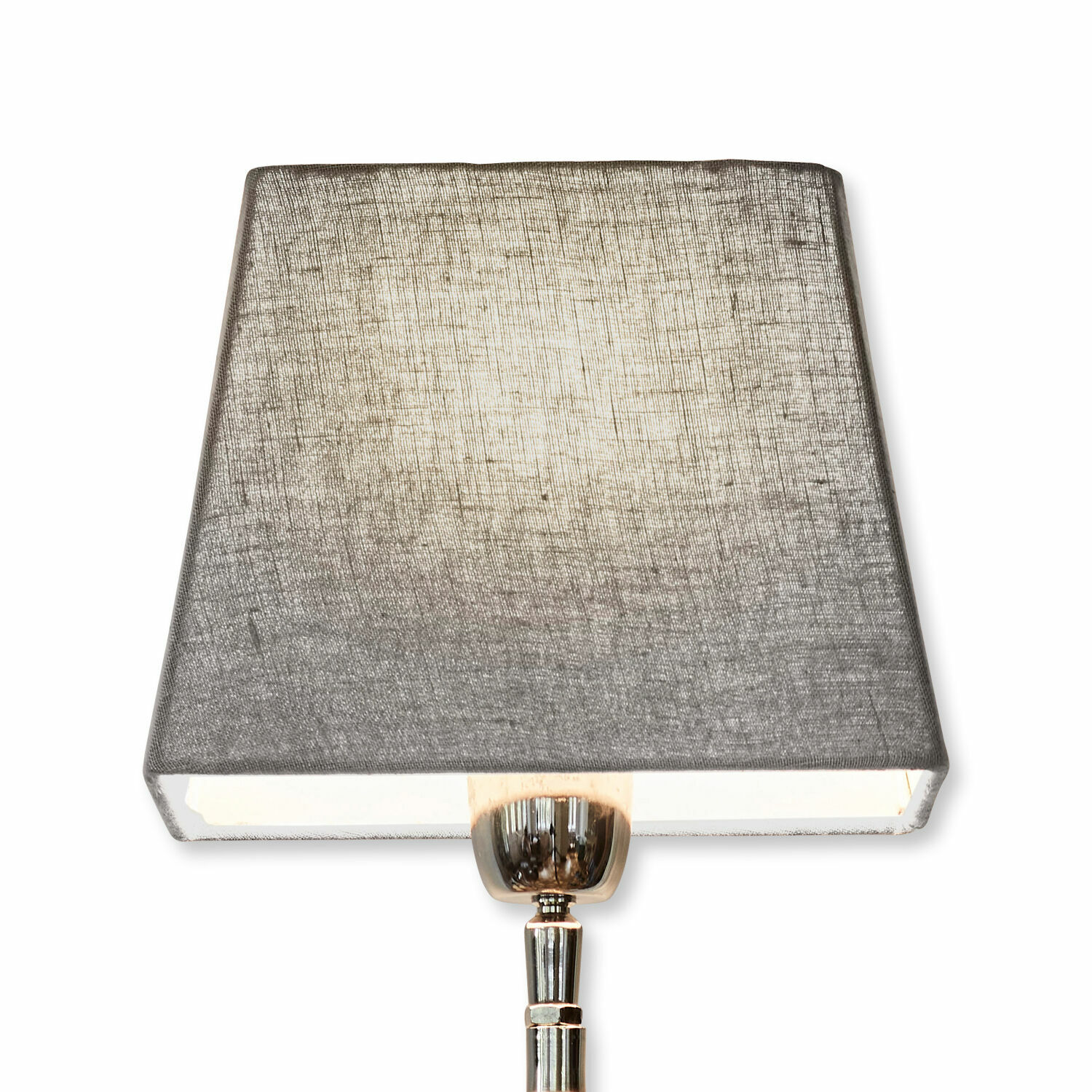 Stínítko lampy Linderas Stolní lampa s kovovým stojanem a šedým látkovým stínidlem, moderní osvětlení interiéru