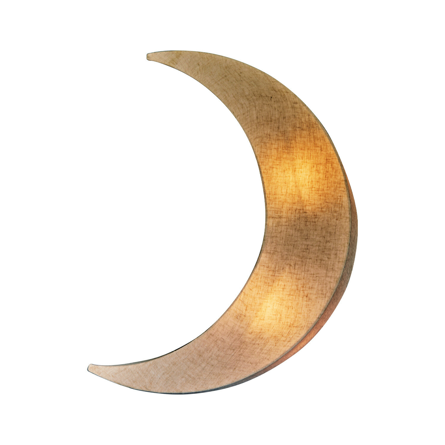 Nástěnné svítidlo Jollymoon Lampa ve tvaru měsíce z béžové látky, dekorativní noční osvětlení do ložnice