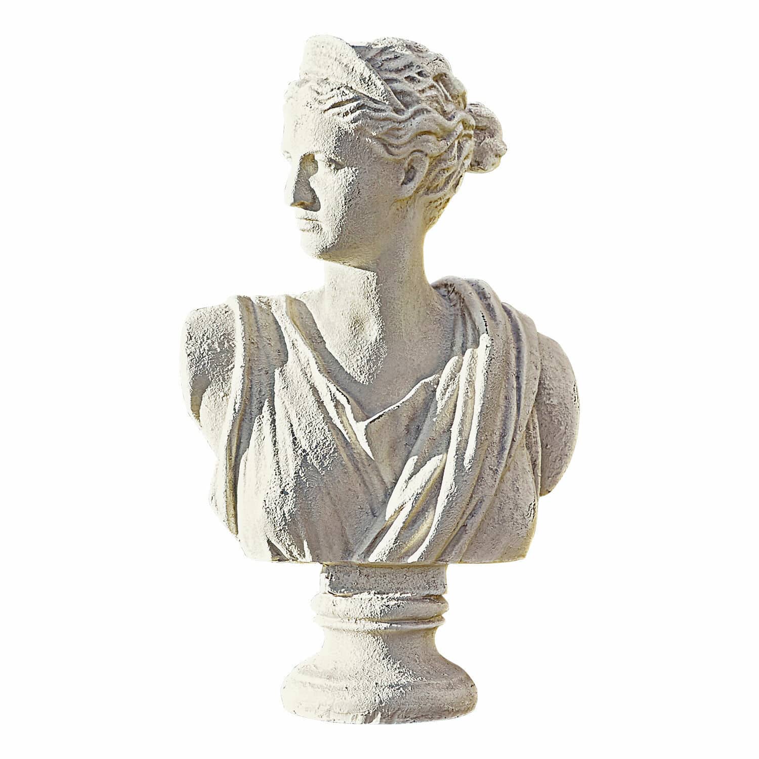 Bysta Ellora Bílý sádrový bust ženské postavy v klasickém stylu pro interiérovou a zahradní dekoraci