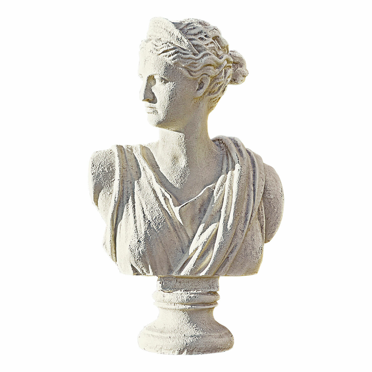 Bysta Ellora Bílý sádrový bust ženské postavy v klasickém stylu pro interiérovou a zahradní dekoraci