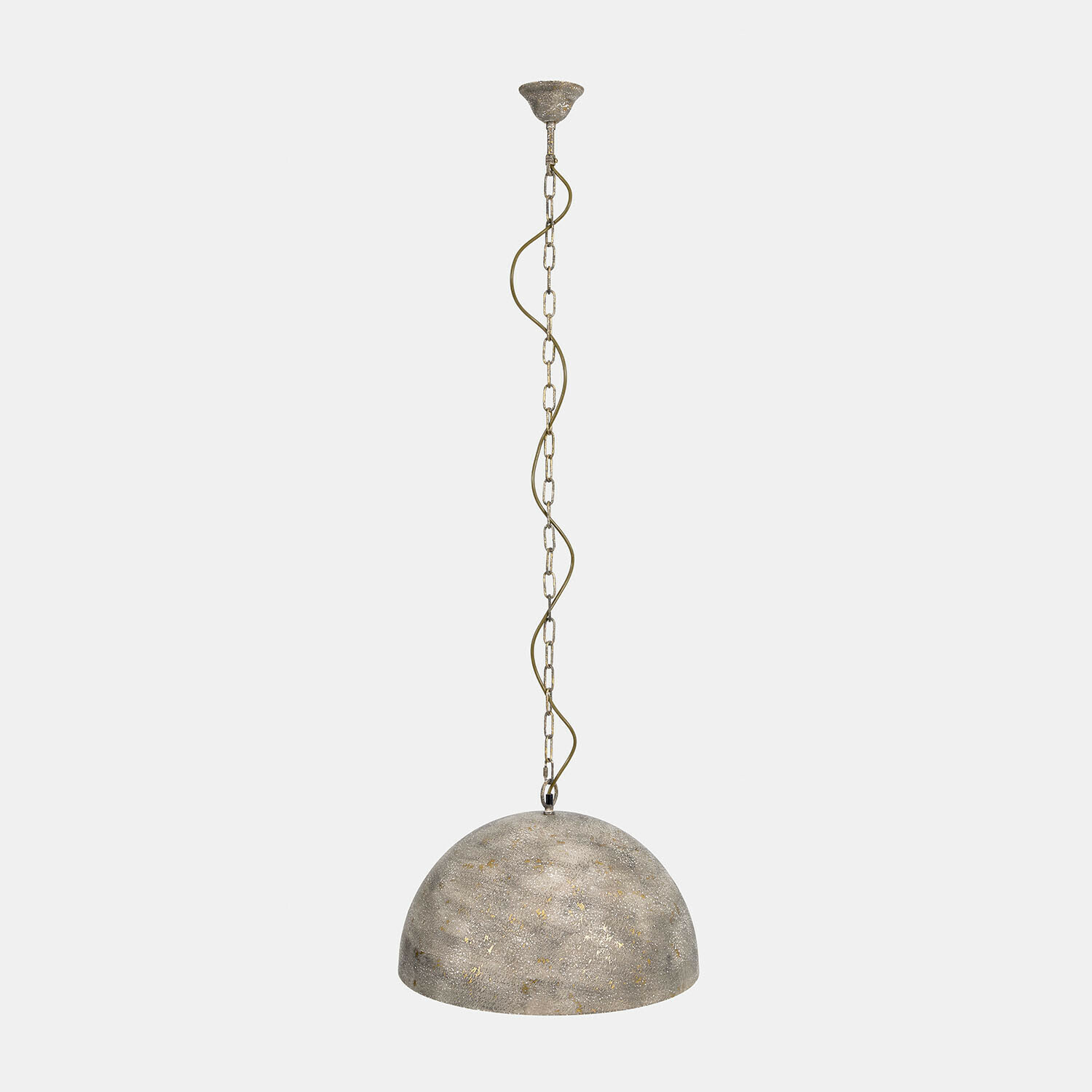 Závěsná lampa Ashton Závěsná lampa s kovovým stínidlem v patinované hnědé barvě a teplým zlatým vnitřkem