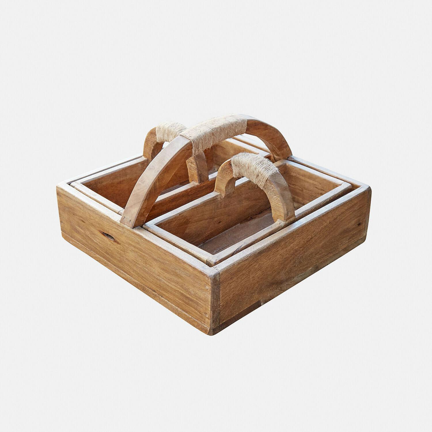 Dřevěné úložné boxy, 3dílná sada Nettleby
