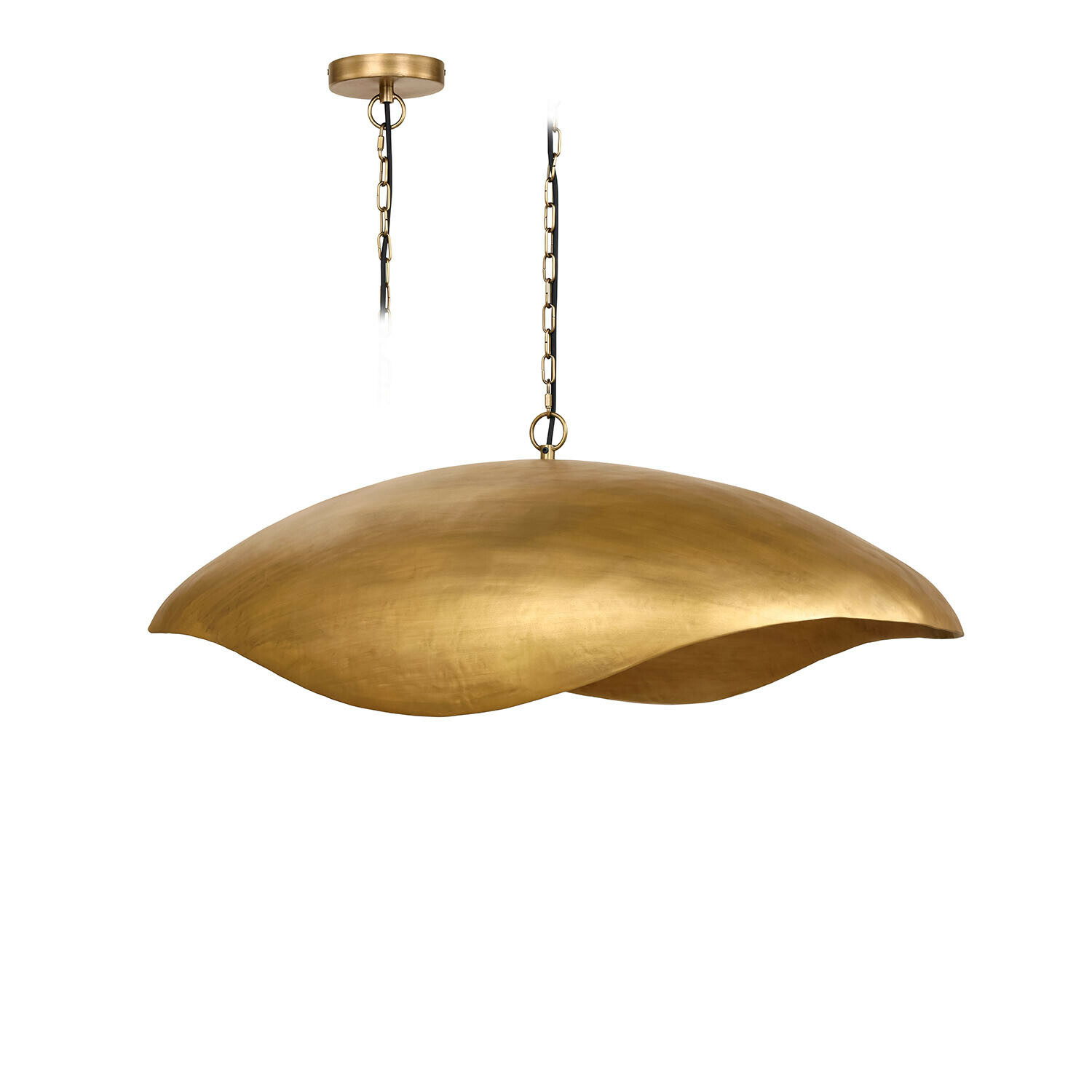 Závěsná lampa Horizon Serein Zlaté závěsné svítidlo z kovu s organickým tvarem, moderní design do obývacího pokoje nebo jídelny