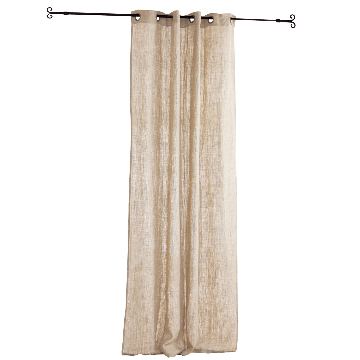 Béžový závěs Salinas z přírodního lnu, lehký a vzdušný, vhodný do moderních interiérů