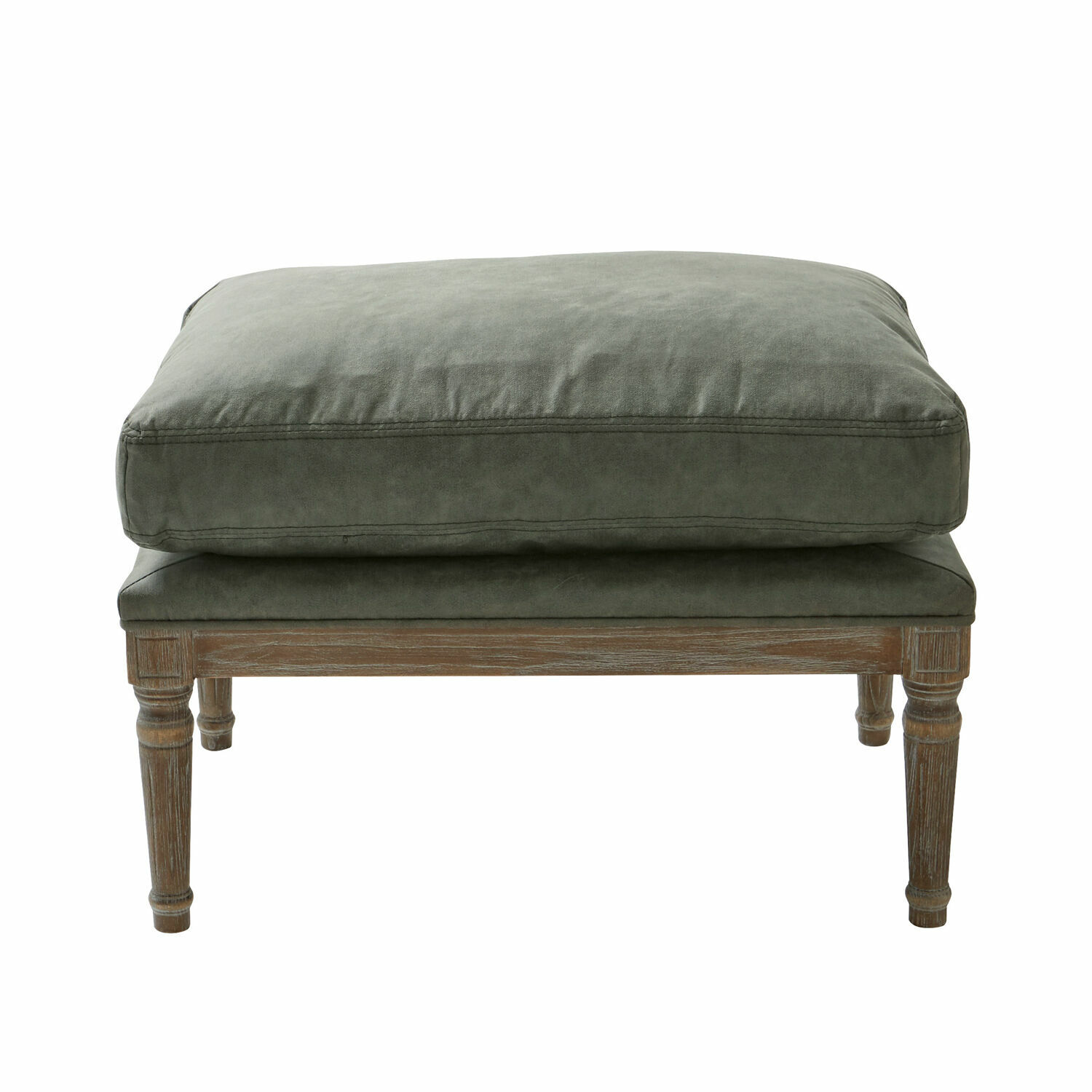 starožitná hnědá/zelená Stolička Greenbrier se šedou látkou a dřevěným rámem, elegantní nábytek do obýváku