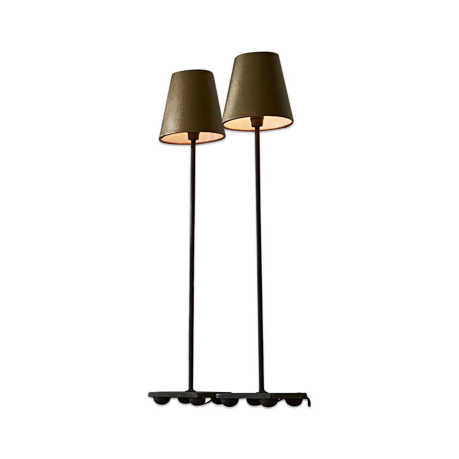 starožitná zlatá/černá Sada dvou stolních lamp Filia s odstínem starozlaté barvy a černým podstavcem