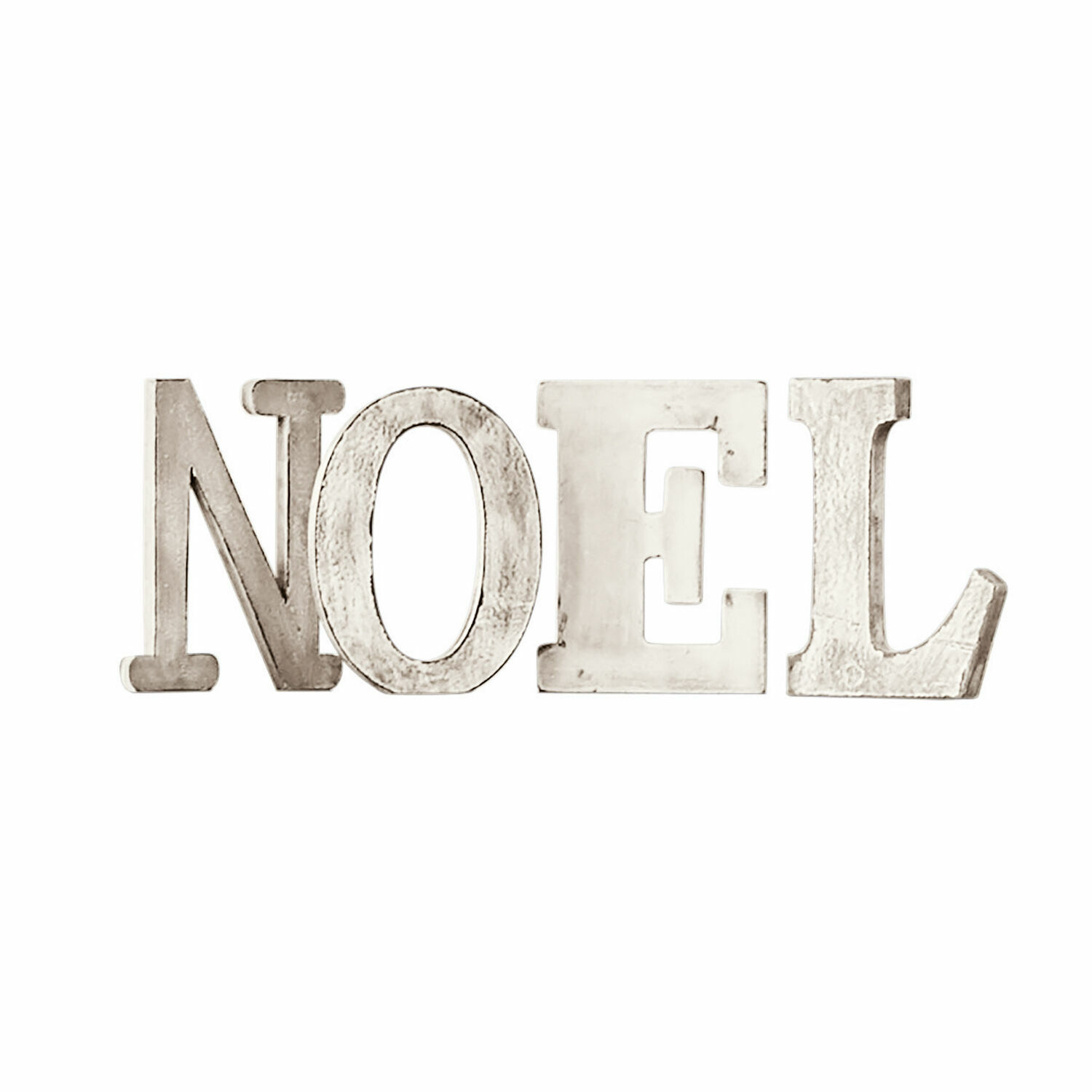 Dekorativní písmena NOEL v antickém bílém odstínu pro vánoční výzdobu