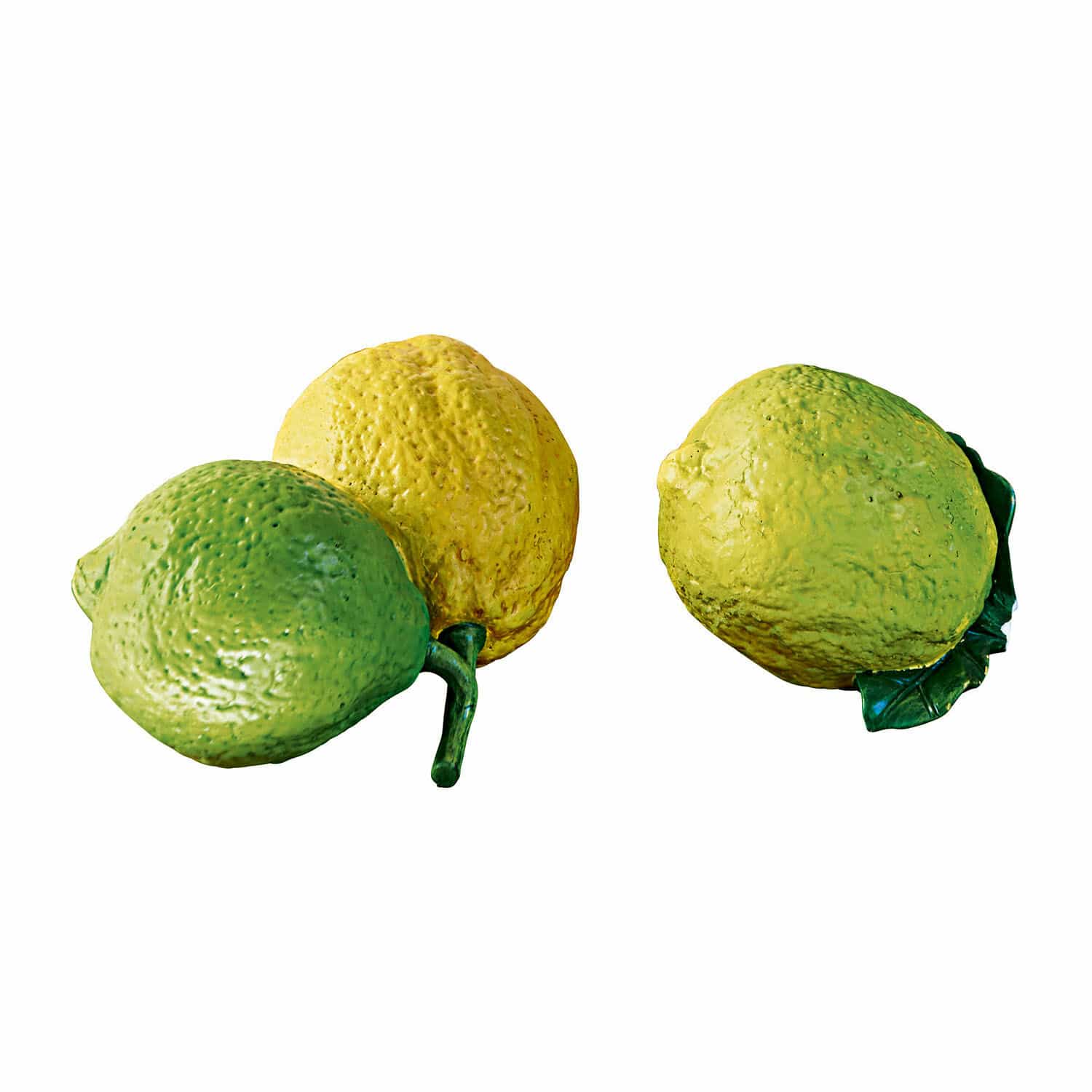Dekorace - citrus, 2dílná sada Ginny Dekorativní citrony z plastu žluté a zelené barvy pro interiérovou dekoraci