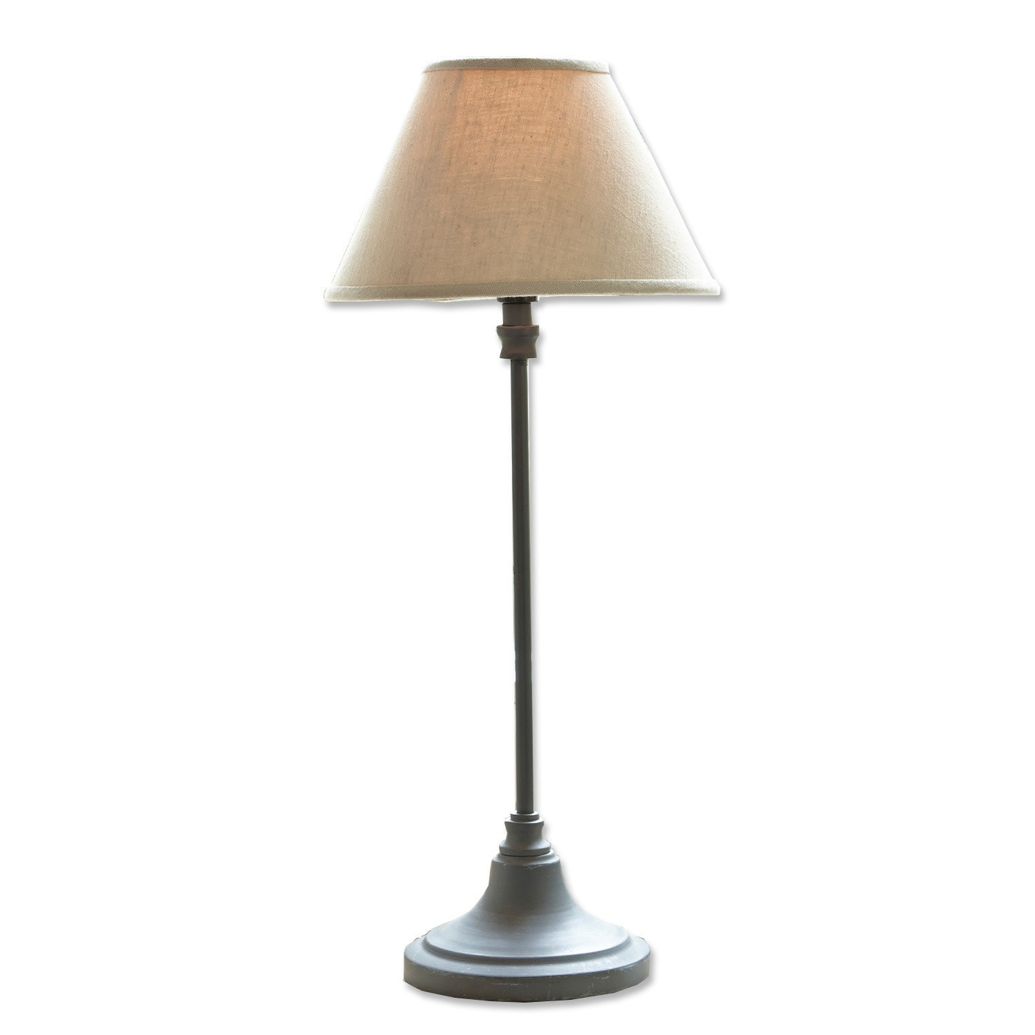 Stolní lampa Swindon Klasická stolní lampa s kovovým podstavcem a béžovým stínidlem do obývacího pokoje