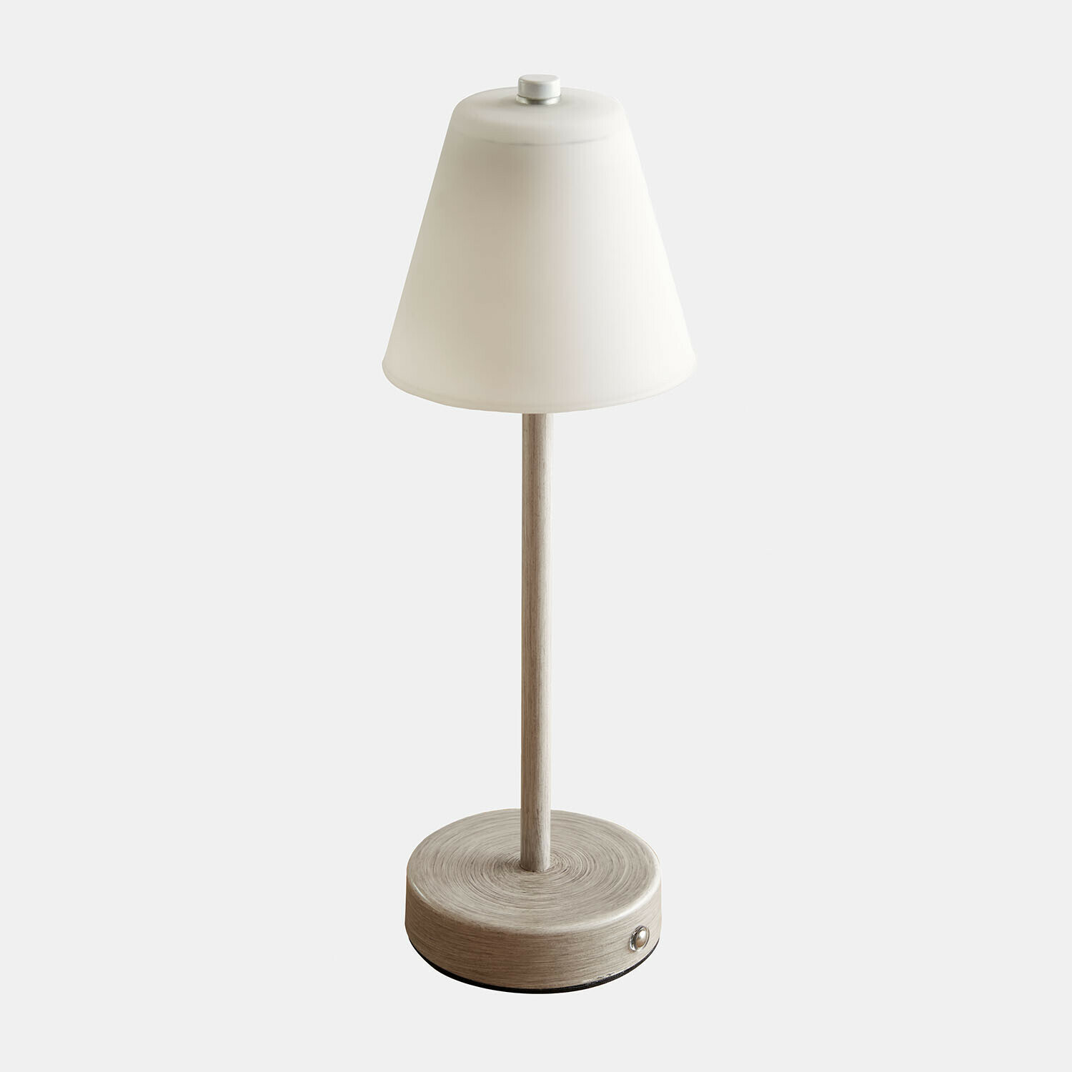 Dobíjecí stolní lampa Melari Stolní lampa z světlého dřeva s bílým stínidlem, moderní design do obývacího pokoje nebo ložnice