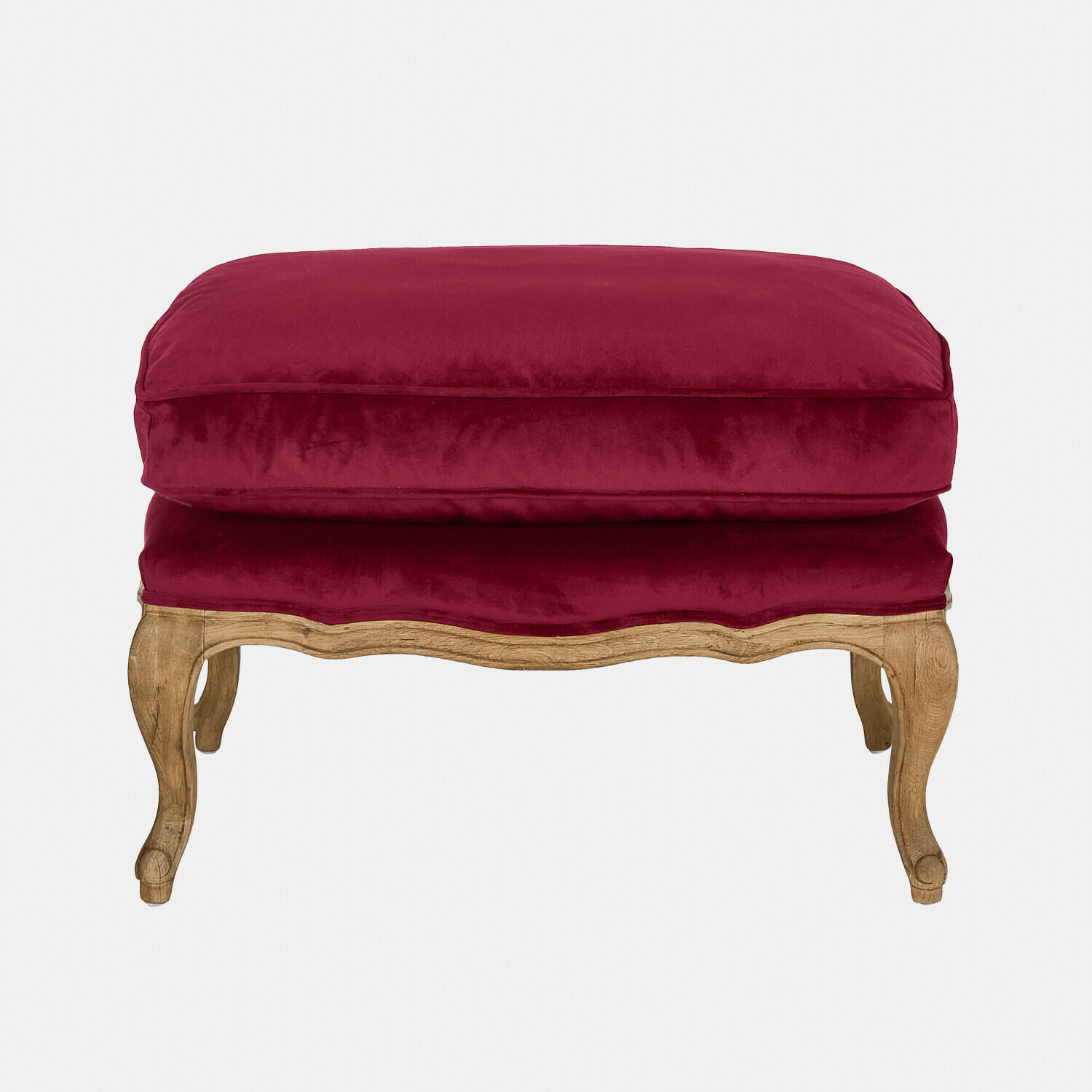 bordó/hnědá Stolička Corlay s bordó sametem a hnědým dřevěným rámem, elegantní nábytek do obýváku