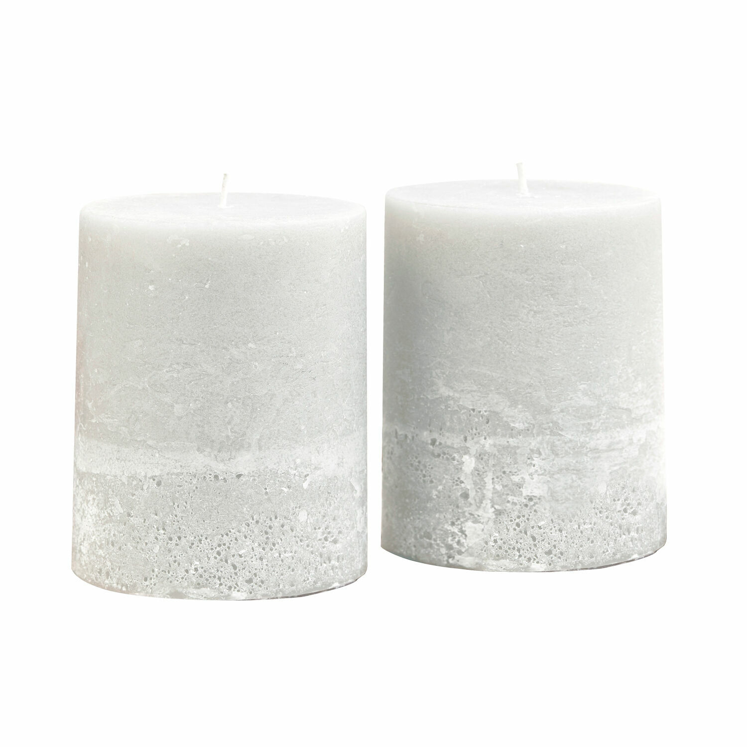 Sada 2 krémových svíček Oviedo z přírodního vosku, rustikální interiérová dekorace