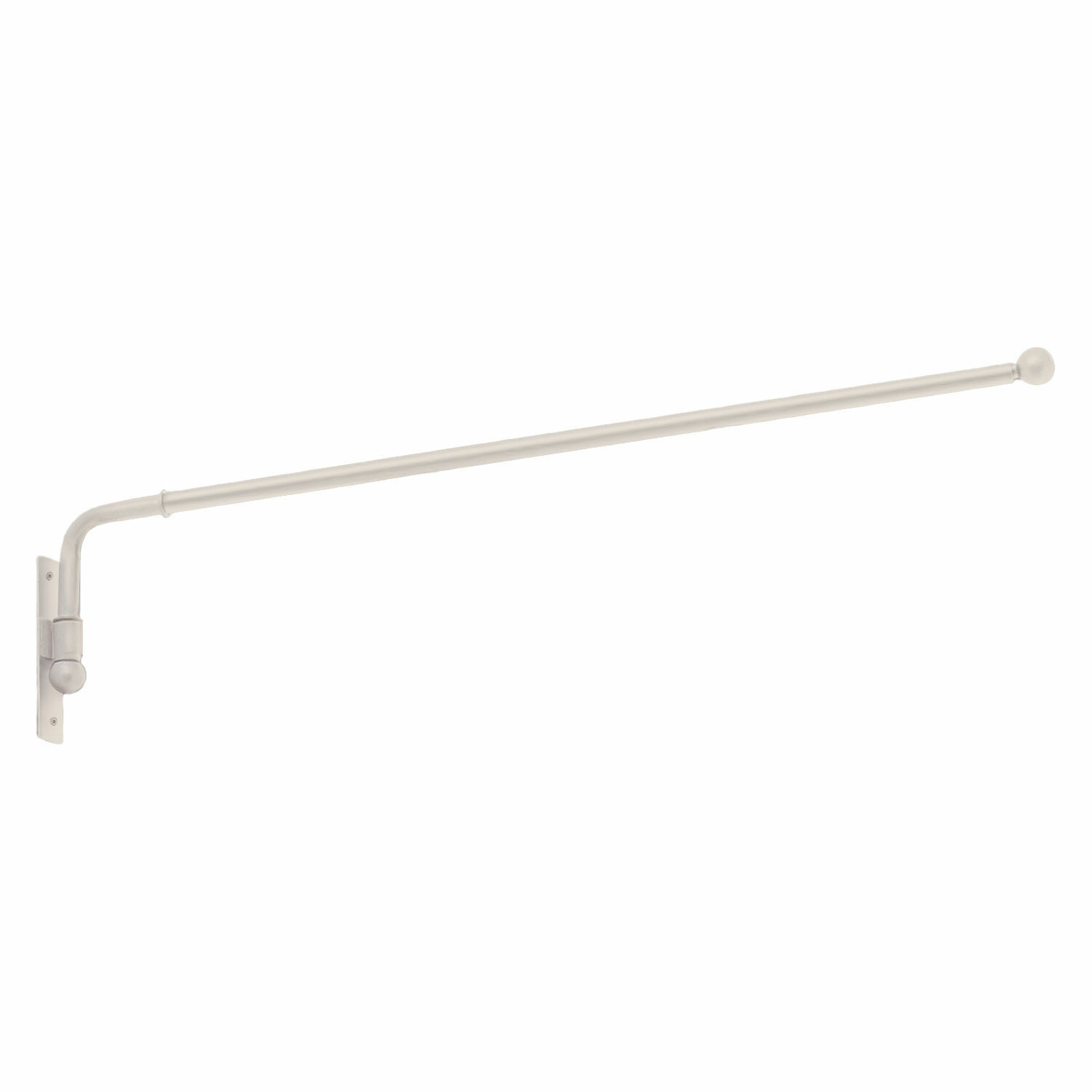 Antikbílá kovová garnýž Epping s jednoduchým designem pro závěsy do interiéru