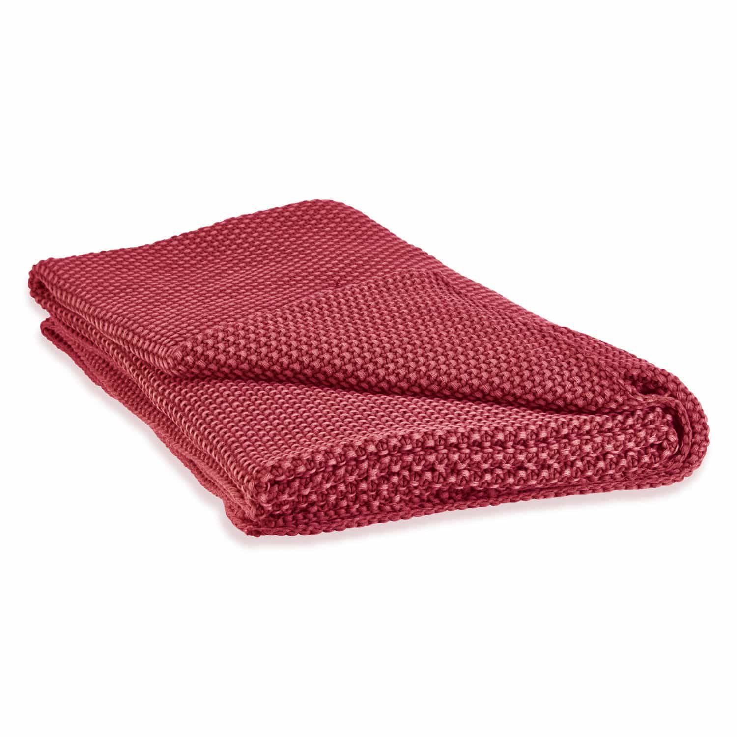Pléd Amberley Červená hrubě pletená deka z měkkého materiálu, ideální pro domácí relaxaci