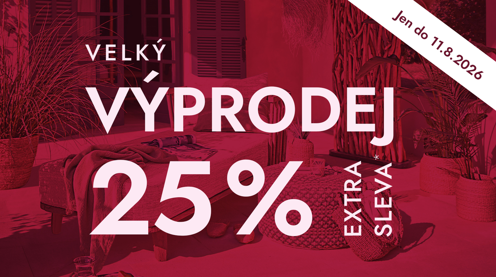 Velký výprodej 25% sleva na zahradní nábytek a dekorace z přírodních materiálů
