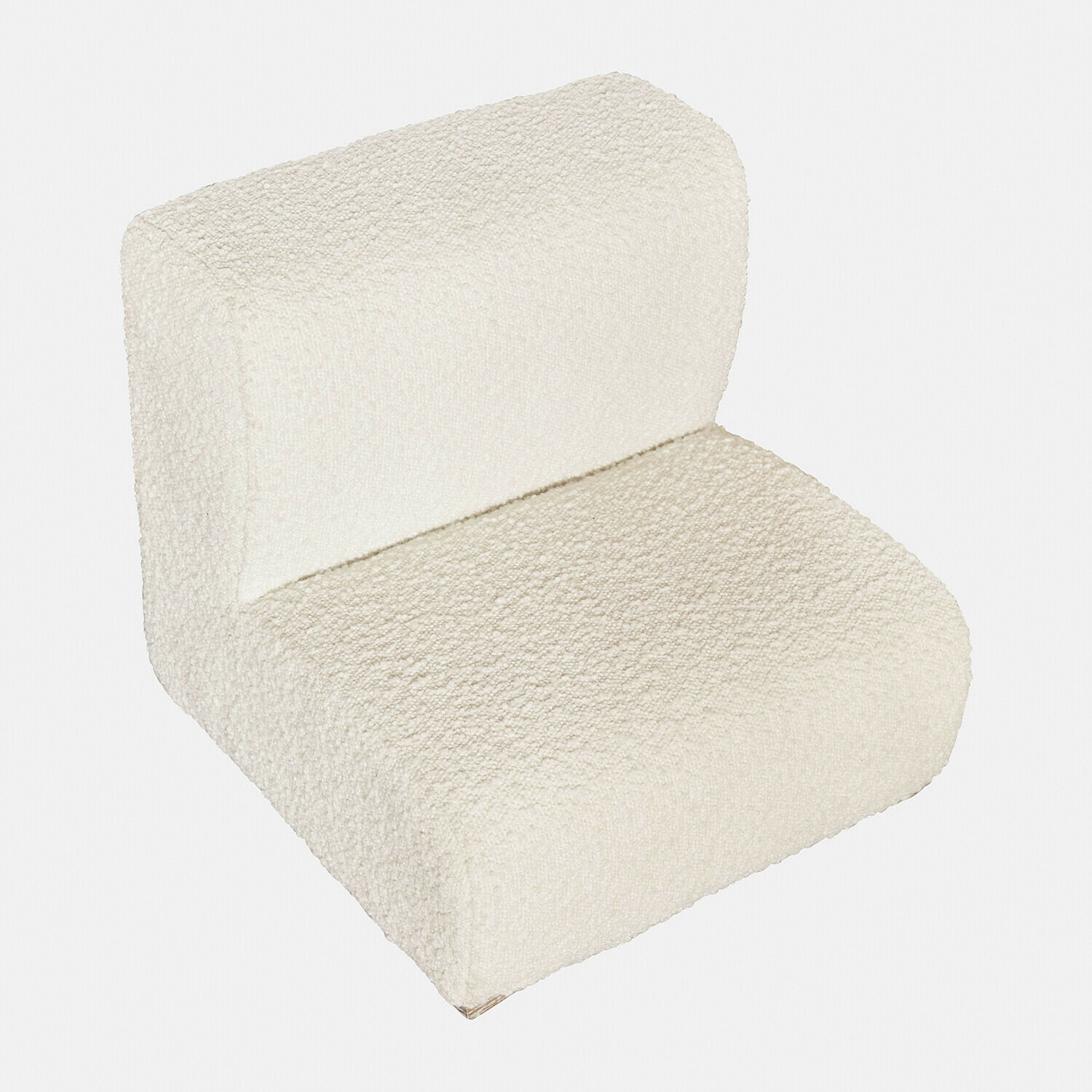 Schůdky pro pejska Héloriane Bílá modulární křeslo z měkkého boucle materiálu, moderní design do obývacího pokoje