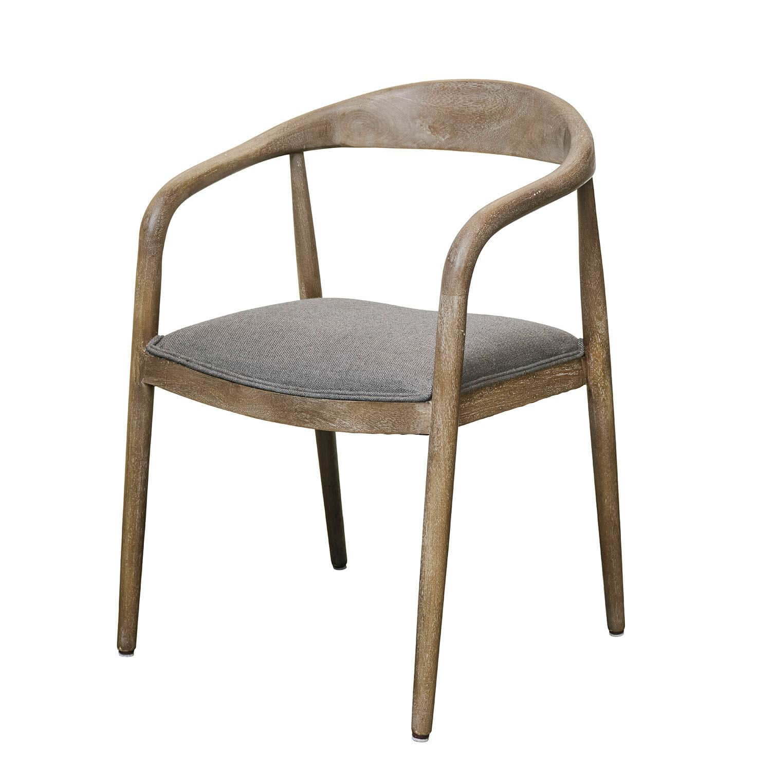 Židle Lucarno Židle z mangového dřeva se šedým polstrovaným sedákem, moderní design do obýváku