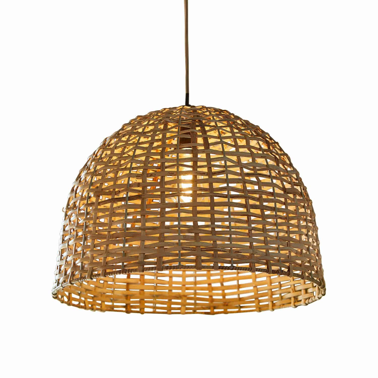 Závěsná lampa Tiquinal Závěsná lampa z přírodního ratanového pletení, elegantní stropní svítidlo do obývacího pokoje