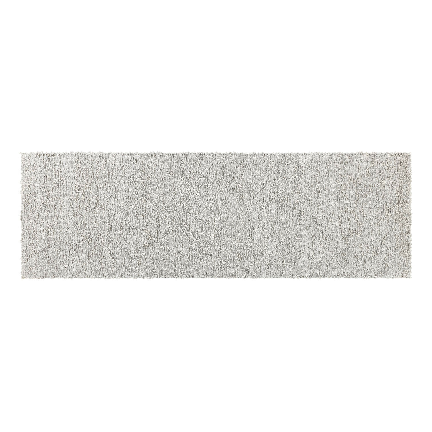 Světle šedý běhoun Kaleema s měkkou strukturou, vhodný pro moderní interiéry a podlahové dekorace