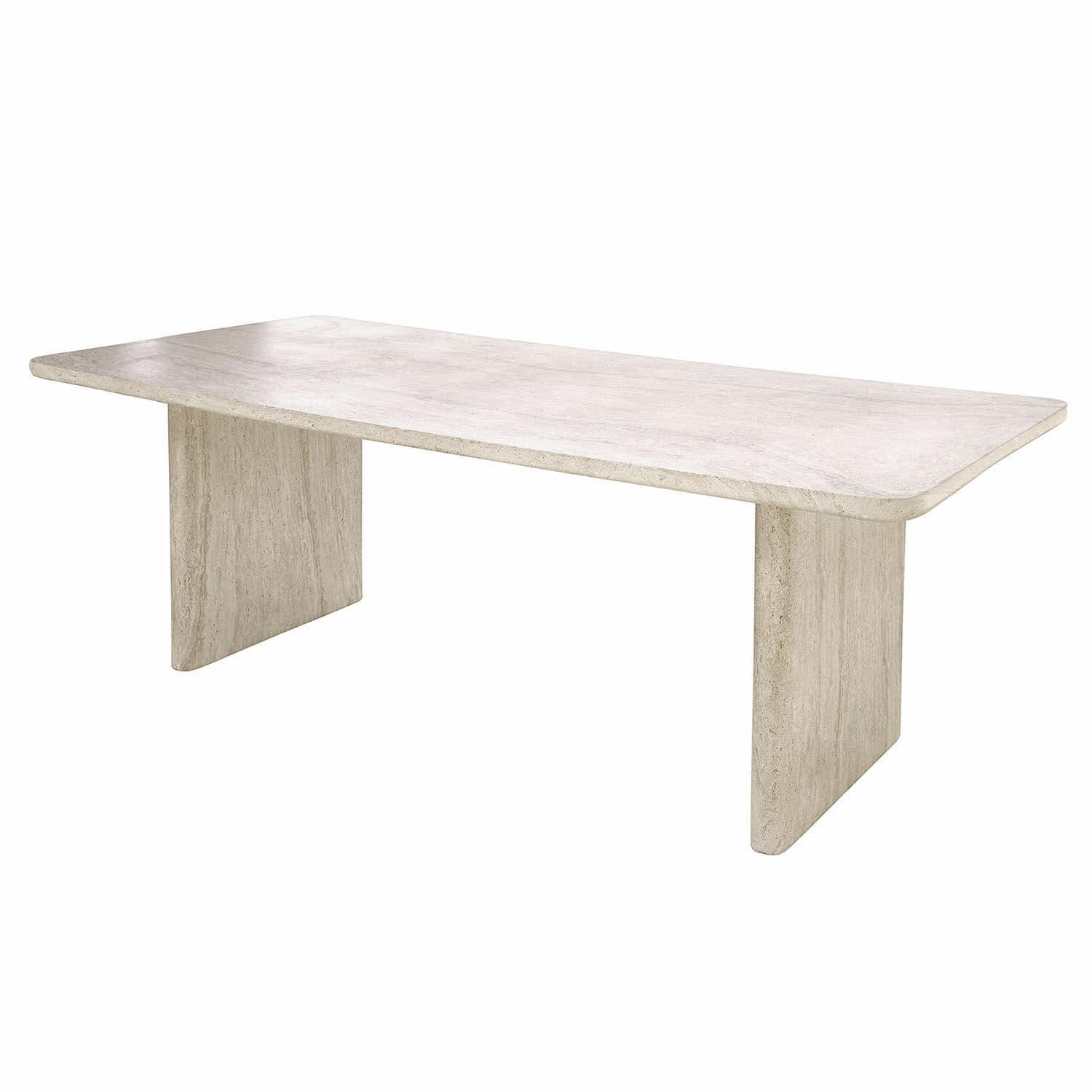 Jídelní stůl Yveline Stůl z jasného travertinu s jednoduchým moderním designem do obývacího pokoje nebo jídelny
