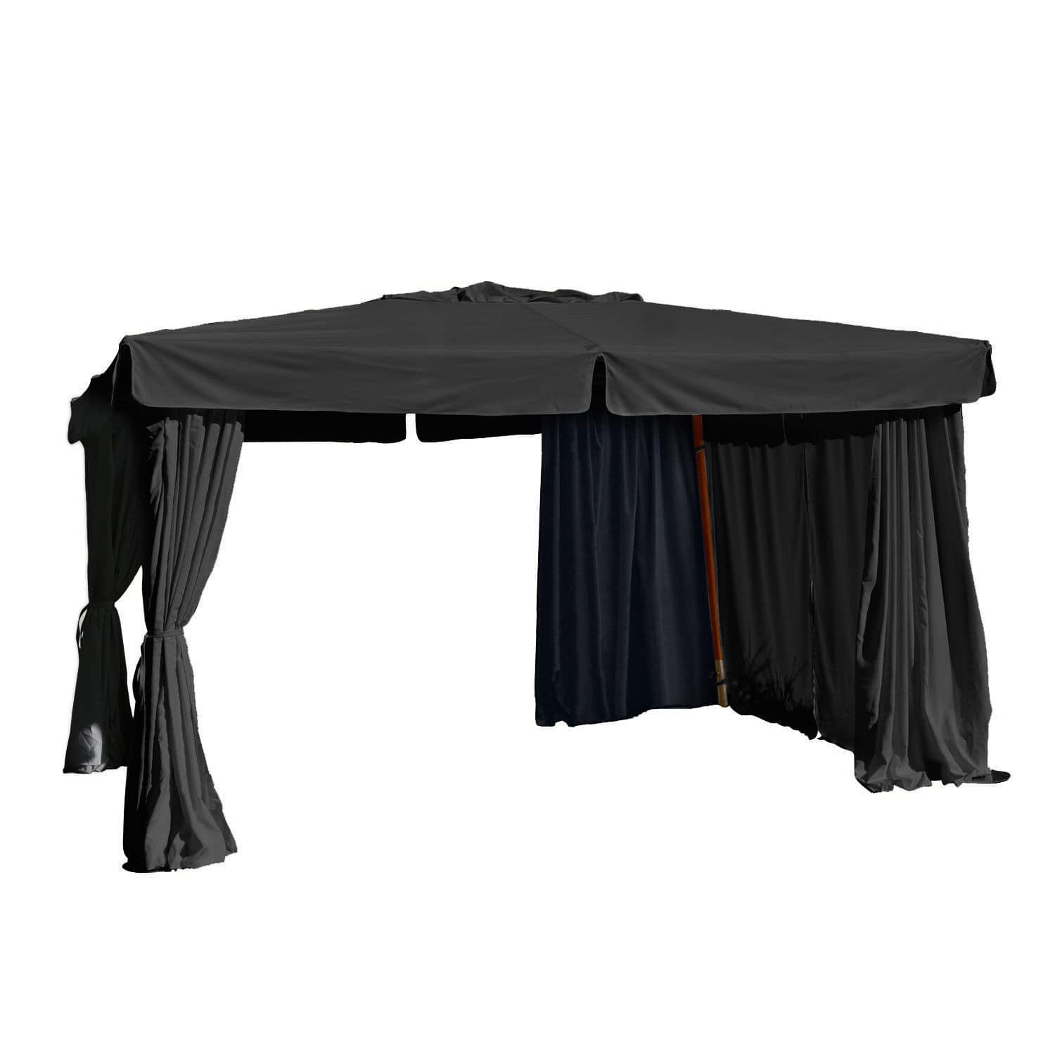 Černý pavilon Lexington Park z látky, ideální na terasu a zahradu, ochrana proti slunci a dešti