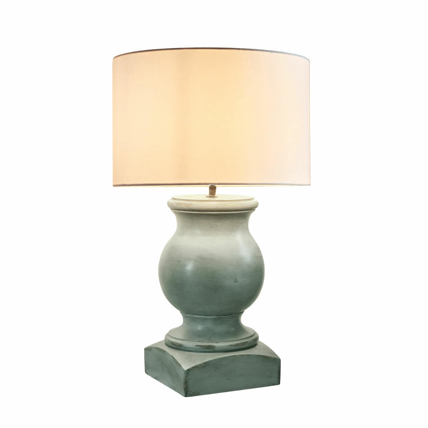 Stolní lampa Todd Stolní lampa s šedou keramickou základnou a krémovým stínidlem pro domácí osvětlení