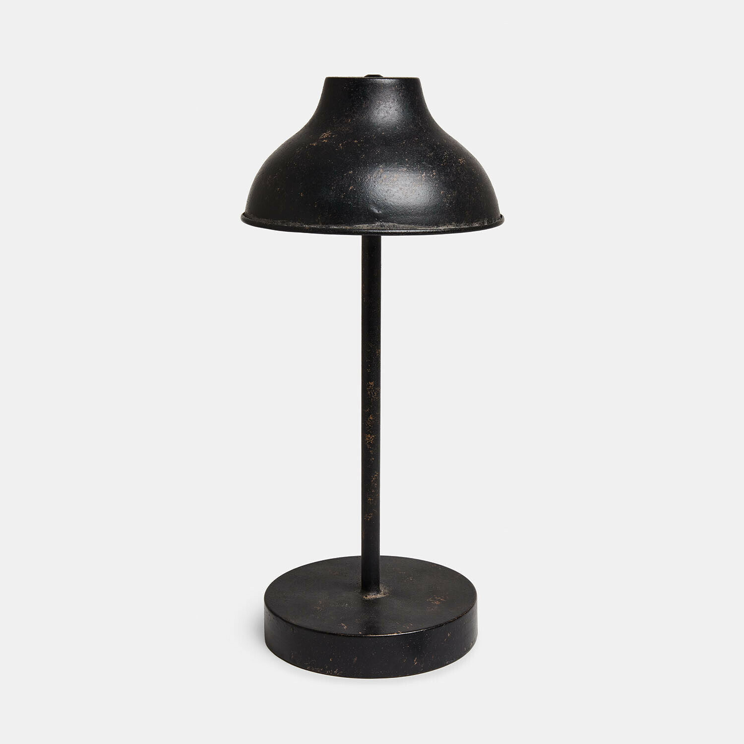 Dobíjecí stolní lampa LED Henvique Černá kovová stolní lampa s kulatým podstavcem a vintage stínidlem pro vnitřní osvětlení