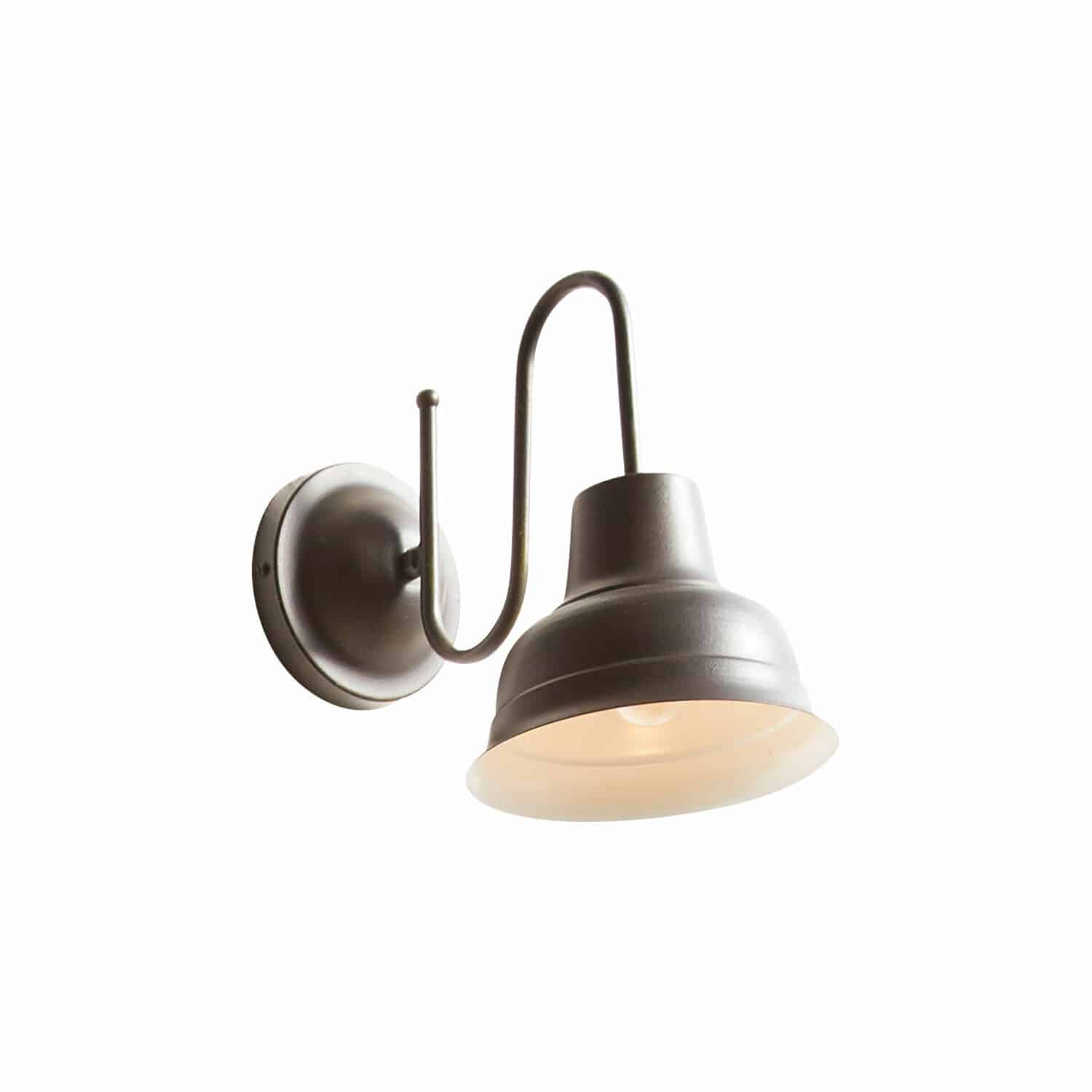 starožitná hnědá Hnědé kovové venkovní nástěnné svítidlo Sidney, elegantní zahradní lampa