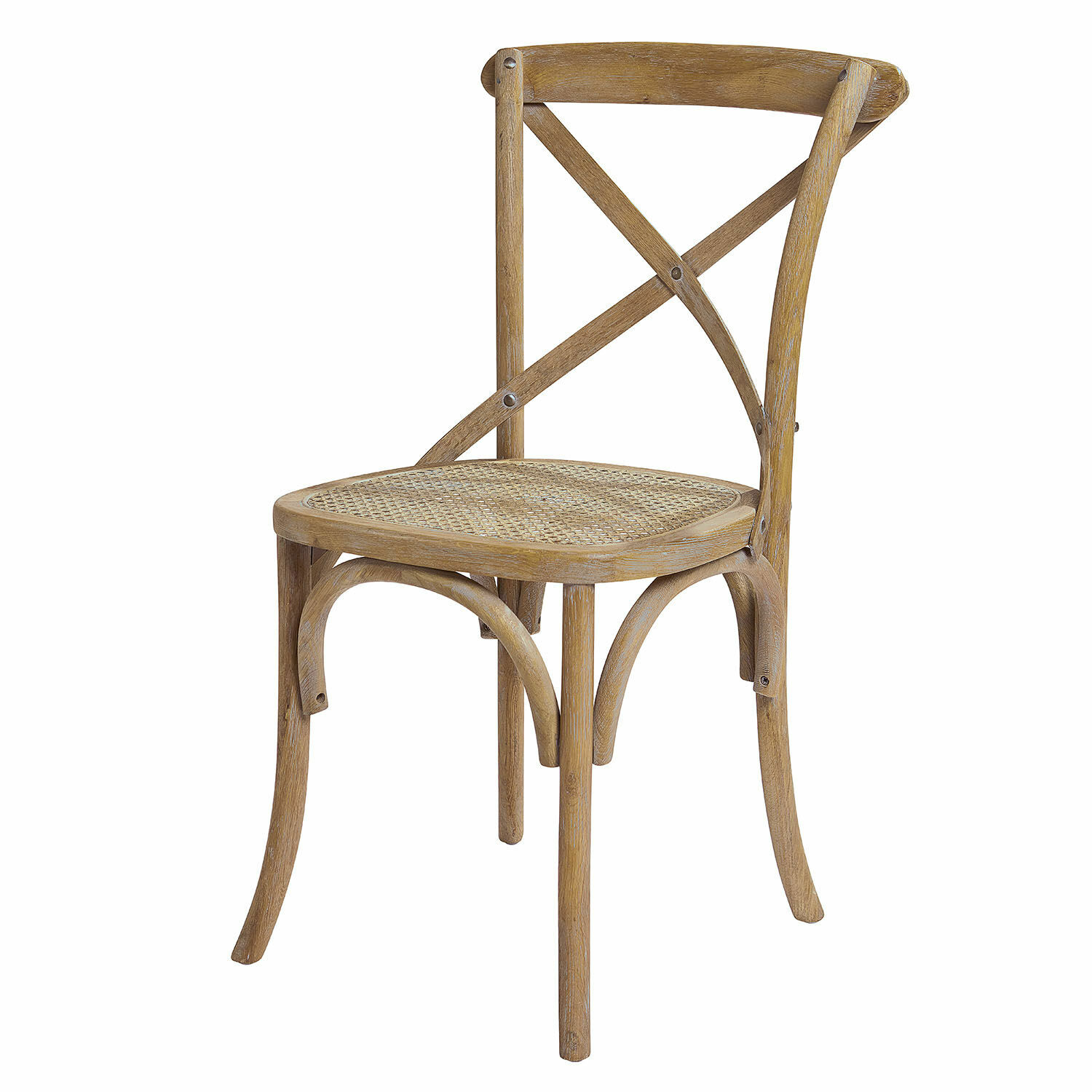 Židle Kary z hnědého dřeva s pleteným sedákem, rustikální styl do jídelny