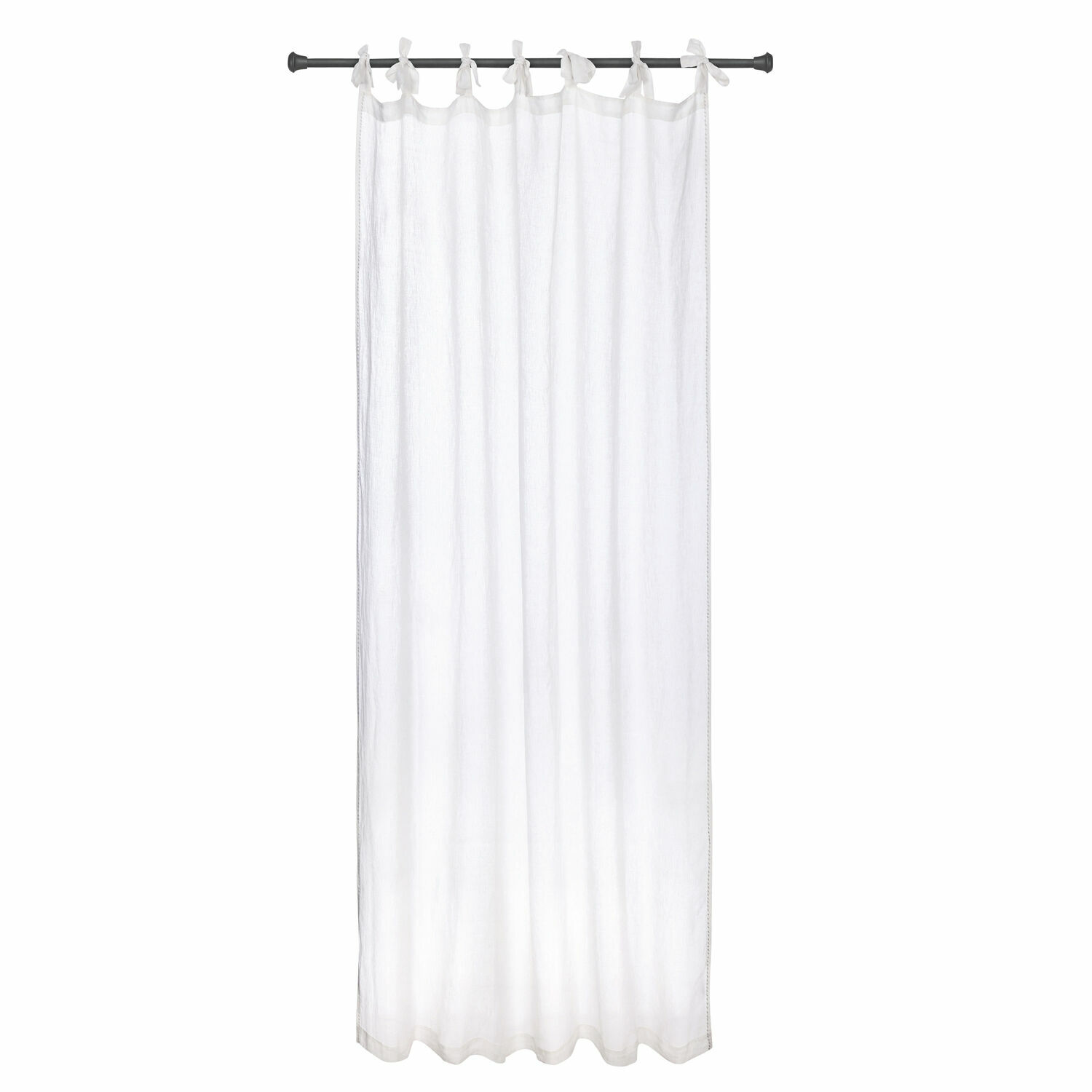 bílá Bílý závěs Monthelie z lehkého materiálu s uvázanými poutky, elegantní okenní dekorace