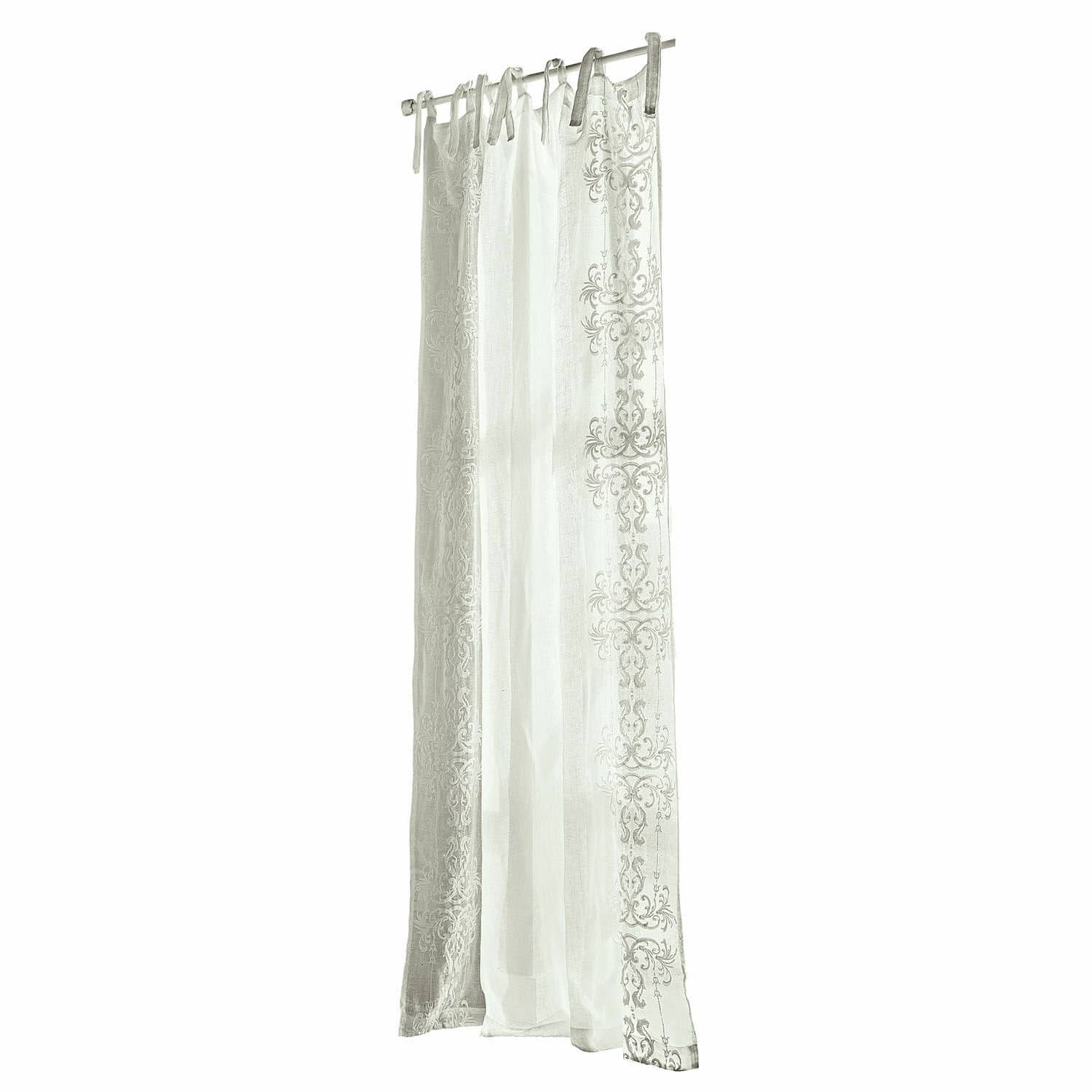 Záclona Damienie Bílý závěs z lehkého materiálu s jemným vzorem, vhodný pro elegantní dekoraci oken