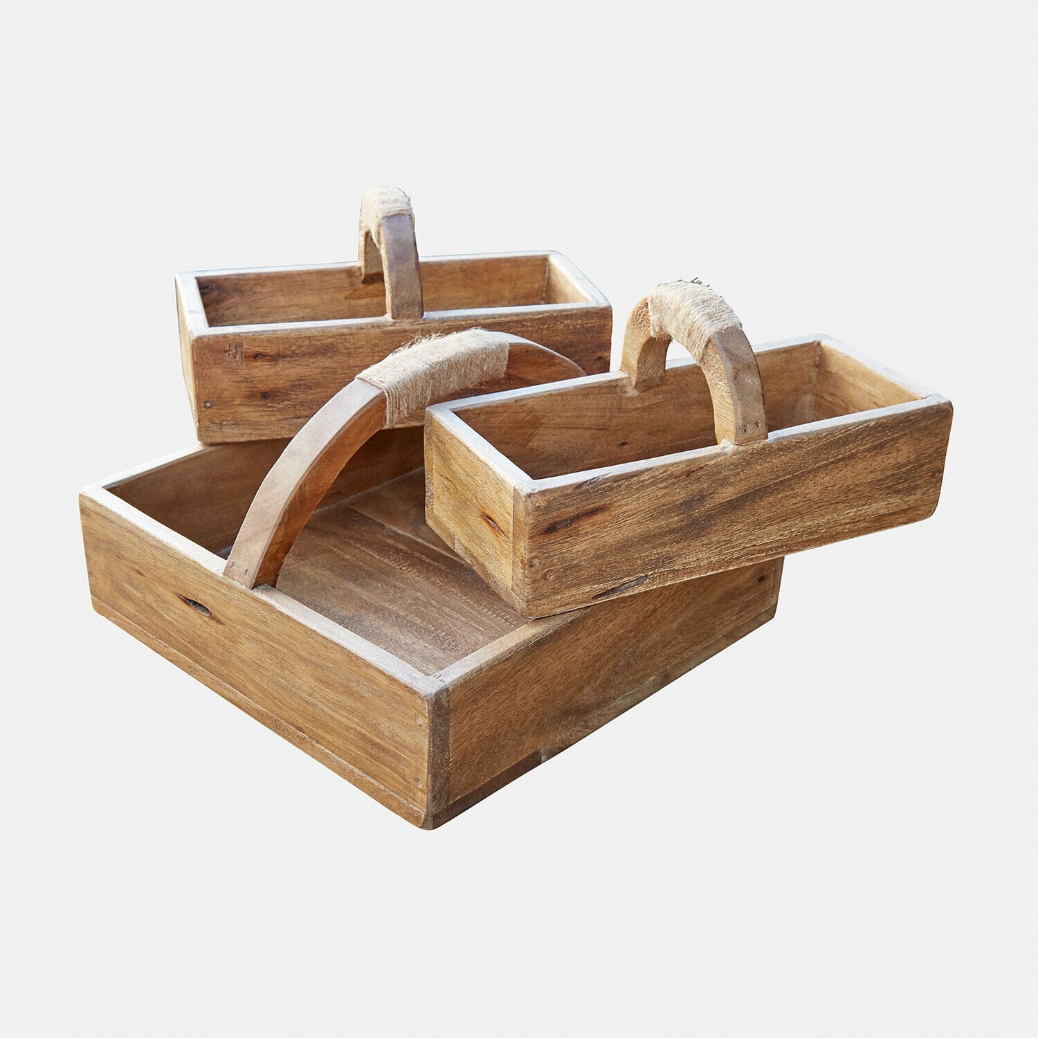 Dřevěné úložné boxy, 3dílná sada Nettleby