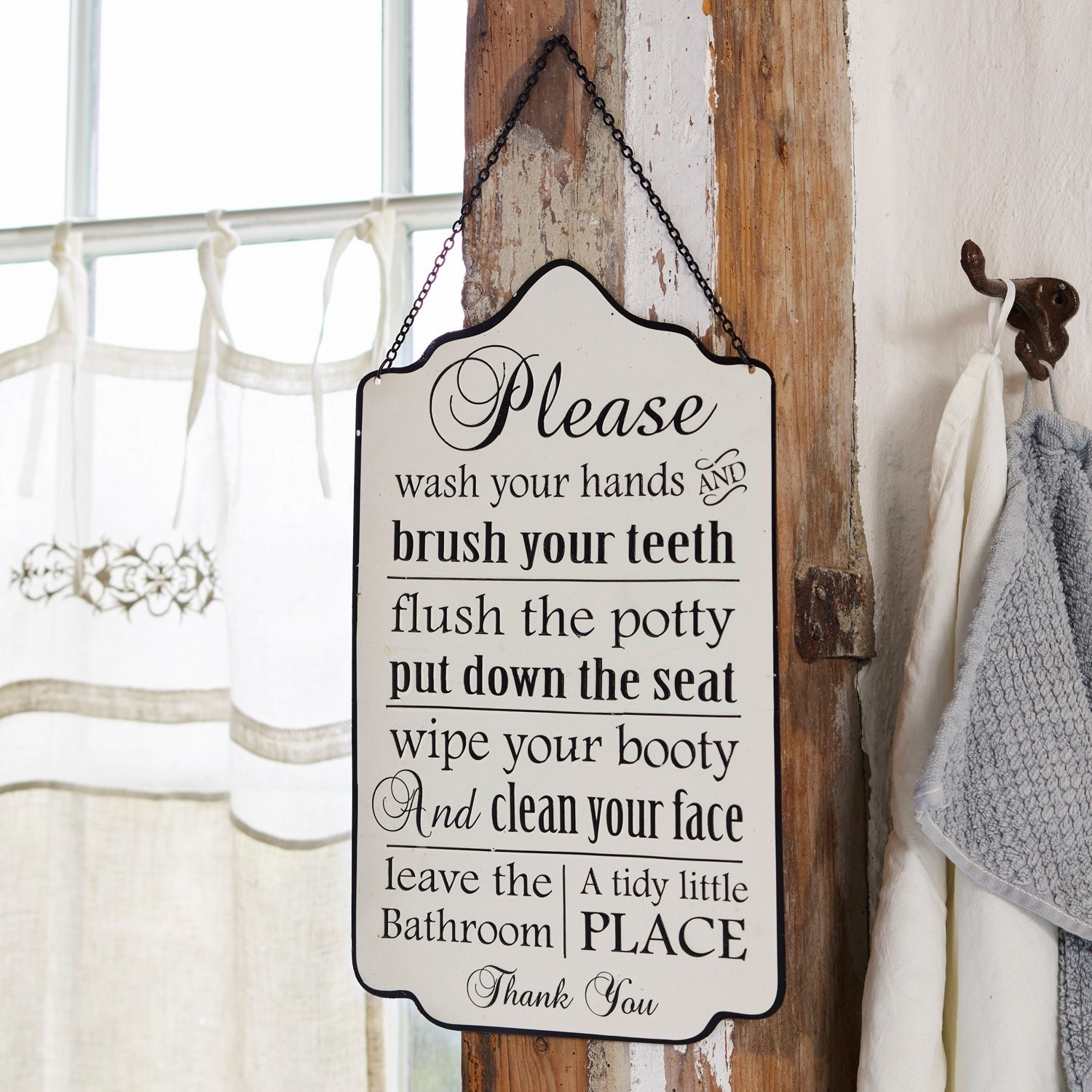 Dekorativní tabulka Bathroom Rules