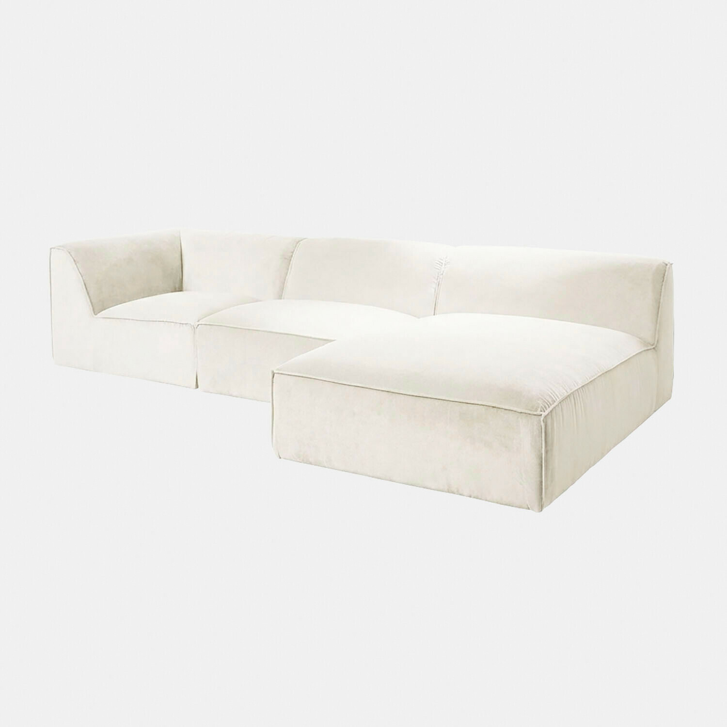 krémová Modulární pohovka McLean v krémové barvě z měkkého materiálu, moderní design do obýváku