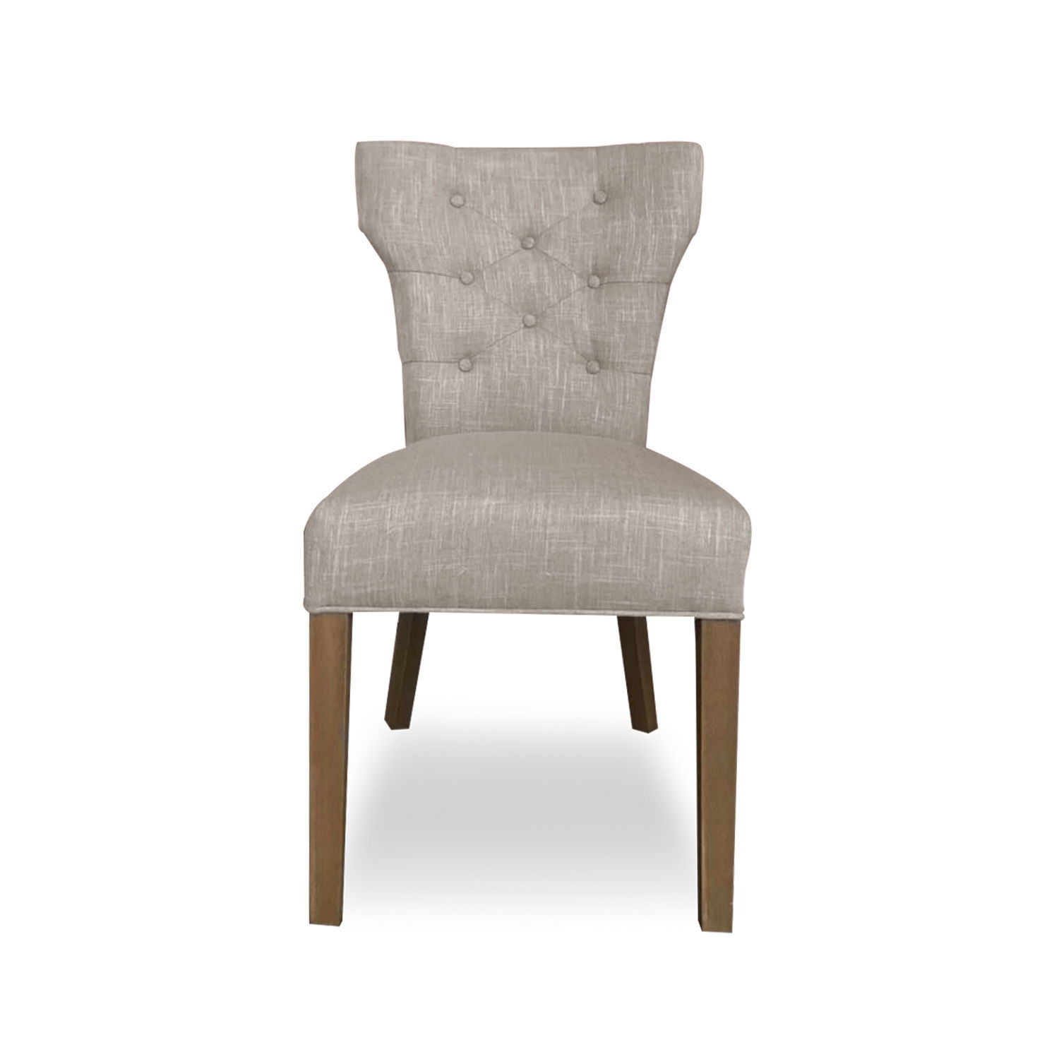 Židle Moreno z béžového lnu s dřevěnými nohami, elegantní jídelní nábytek