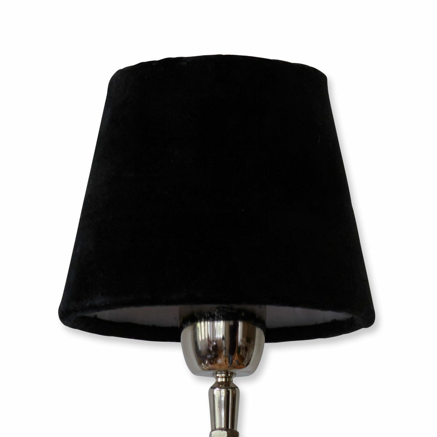 Stínítko lampy Mitters Stolní lampa s černým sametovým stínidlem a kovovým podstavcem, moderní osvětlení