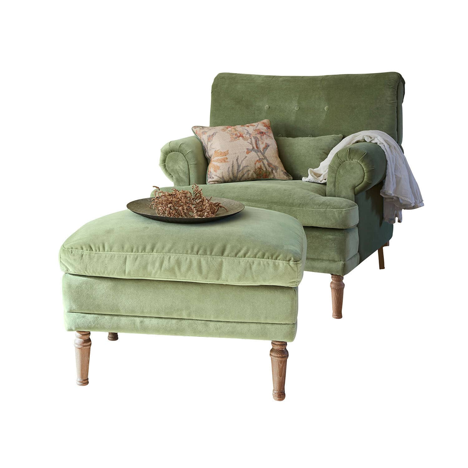 Křeslo s podnožkou Éclat Émeraude