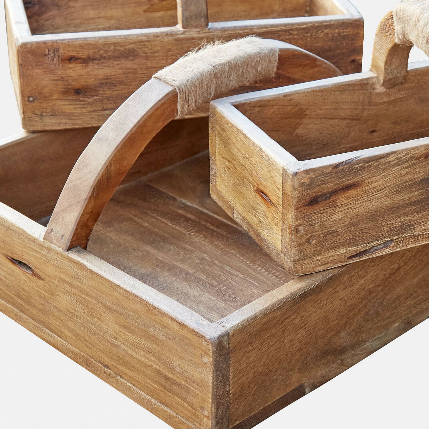 Dřevěné úložné boxy, 3dílná sada Nettleby