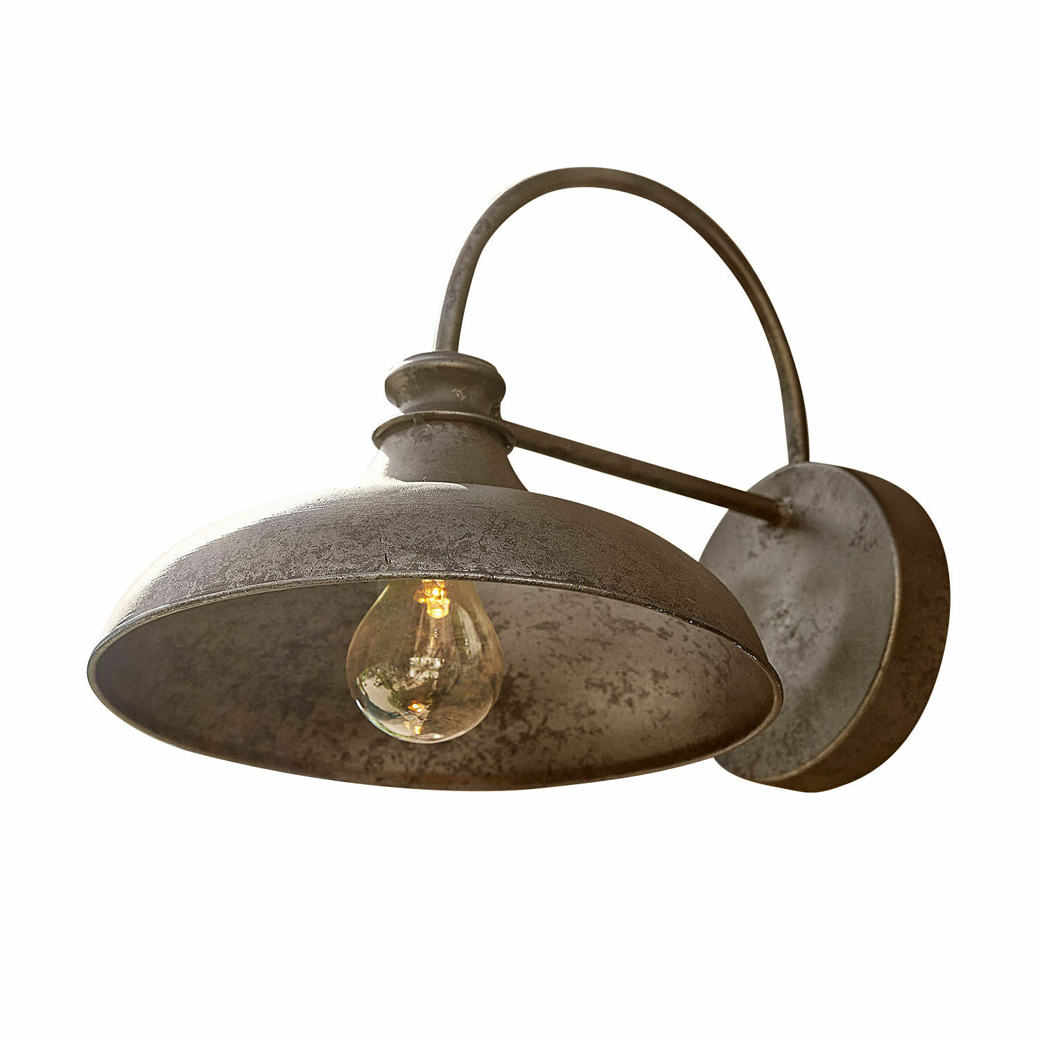 Nástěnné LED svítidlo Chassorin Vintage kovové nástěnné svítidlo šedé barvy s viditelnou žárovkou, dekorativní osvětlení