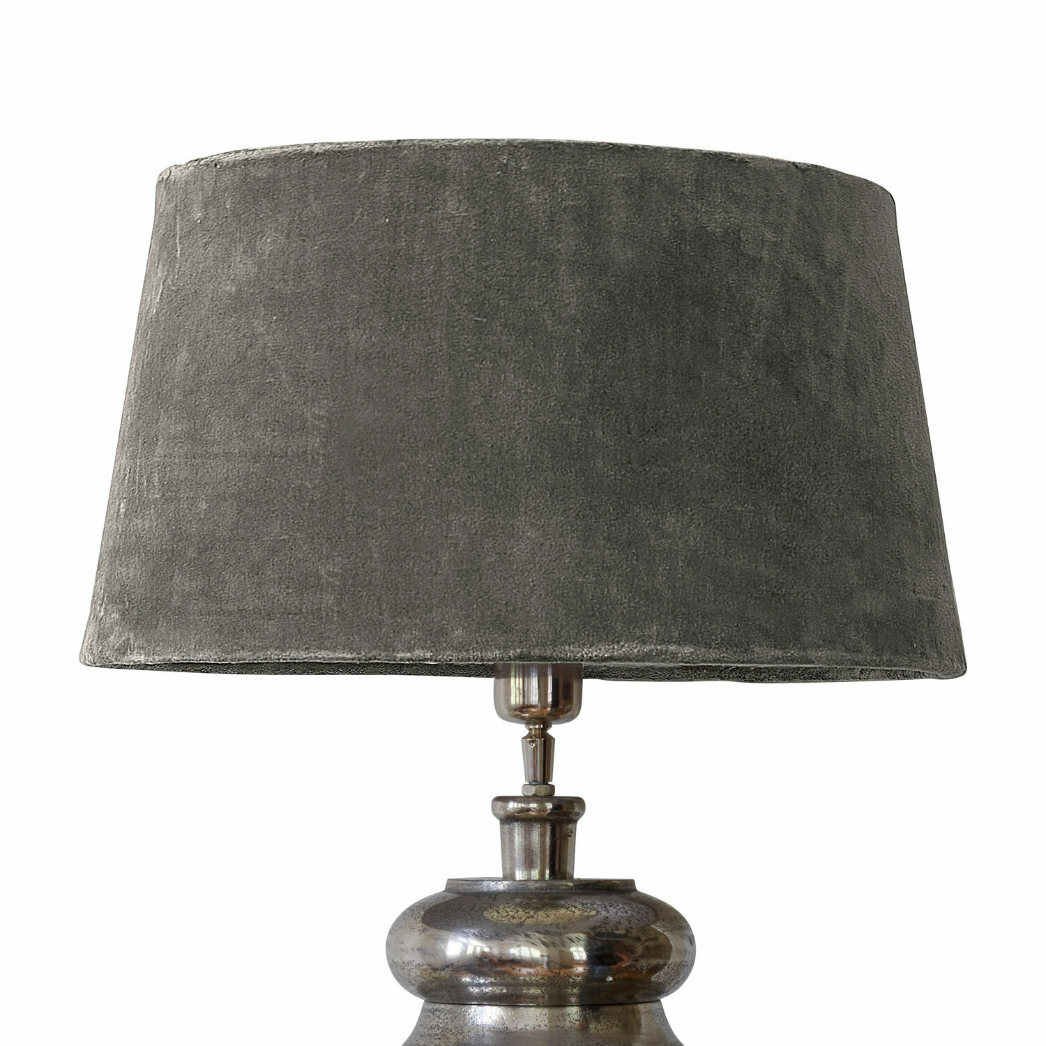 šedá Šedý stínidlo Boffas z měkkého materiálu na kovovém podstavci, moderní dekorativní lampa
