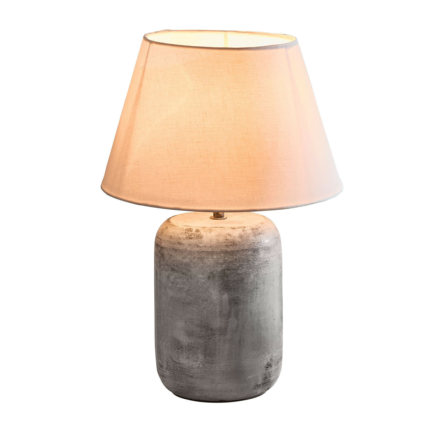 Stolní lampa Ciel d'Opale Stolní lampa s betonovým podstavcem a krémovým stínidlem, moderní design do obýváku