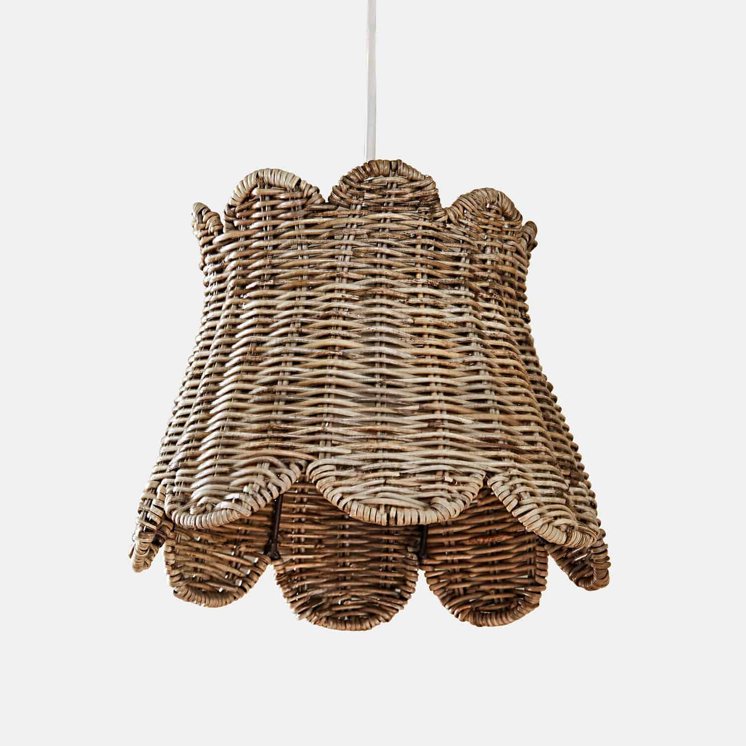 Závěsná lampa z přírodního hnědého proutí, dekorativní stínidlo pro interiérové osvětlení