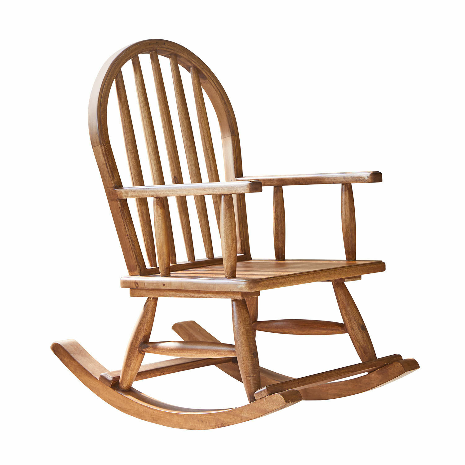 Dětské houpací křeslo Brenali Klasické houpací křeslo z přírodního dřeva, vhodné pro relaxaci v obývacím pokoji