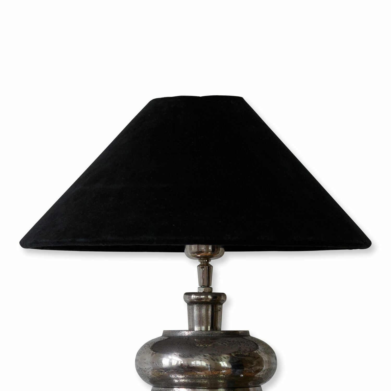 sametově černá Černý sametový stínidlo Emmera na kovovém podstavci pro stolní lampu