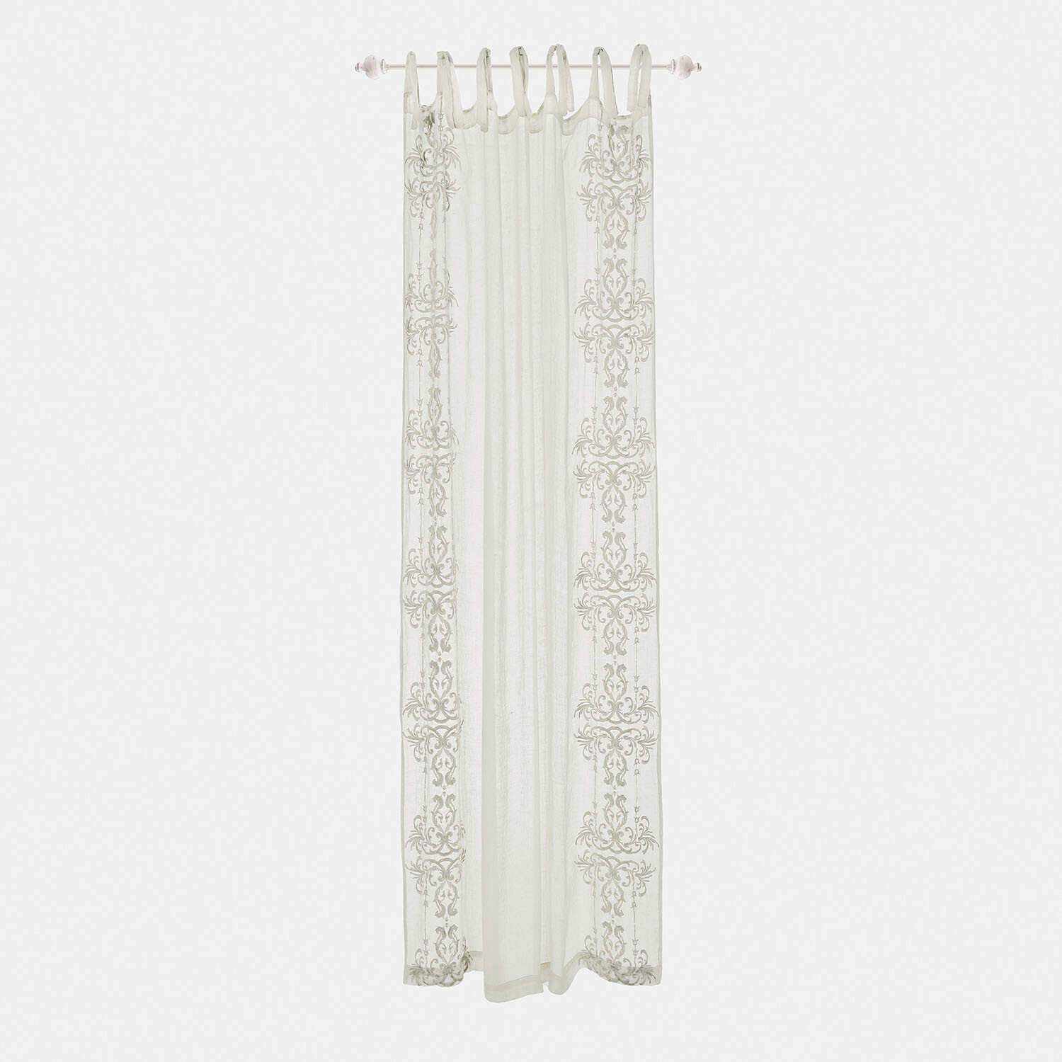 Bílý závěs Damienie s jemným vzorem, lehký materiál, dekorace okenního prostoru